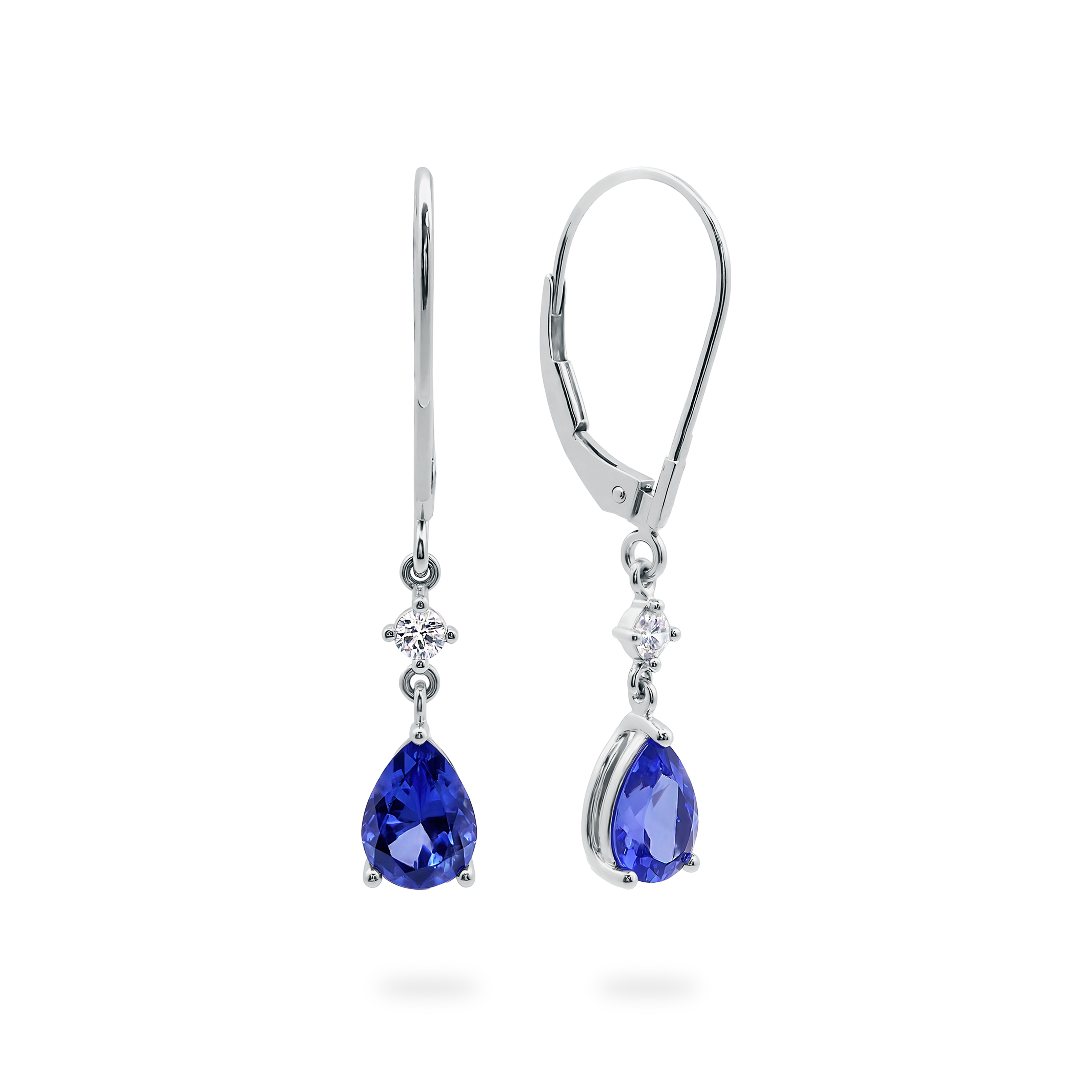 Tanzanite & Diamond Pear Earrings - Shimansky Jewelry