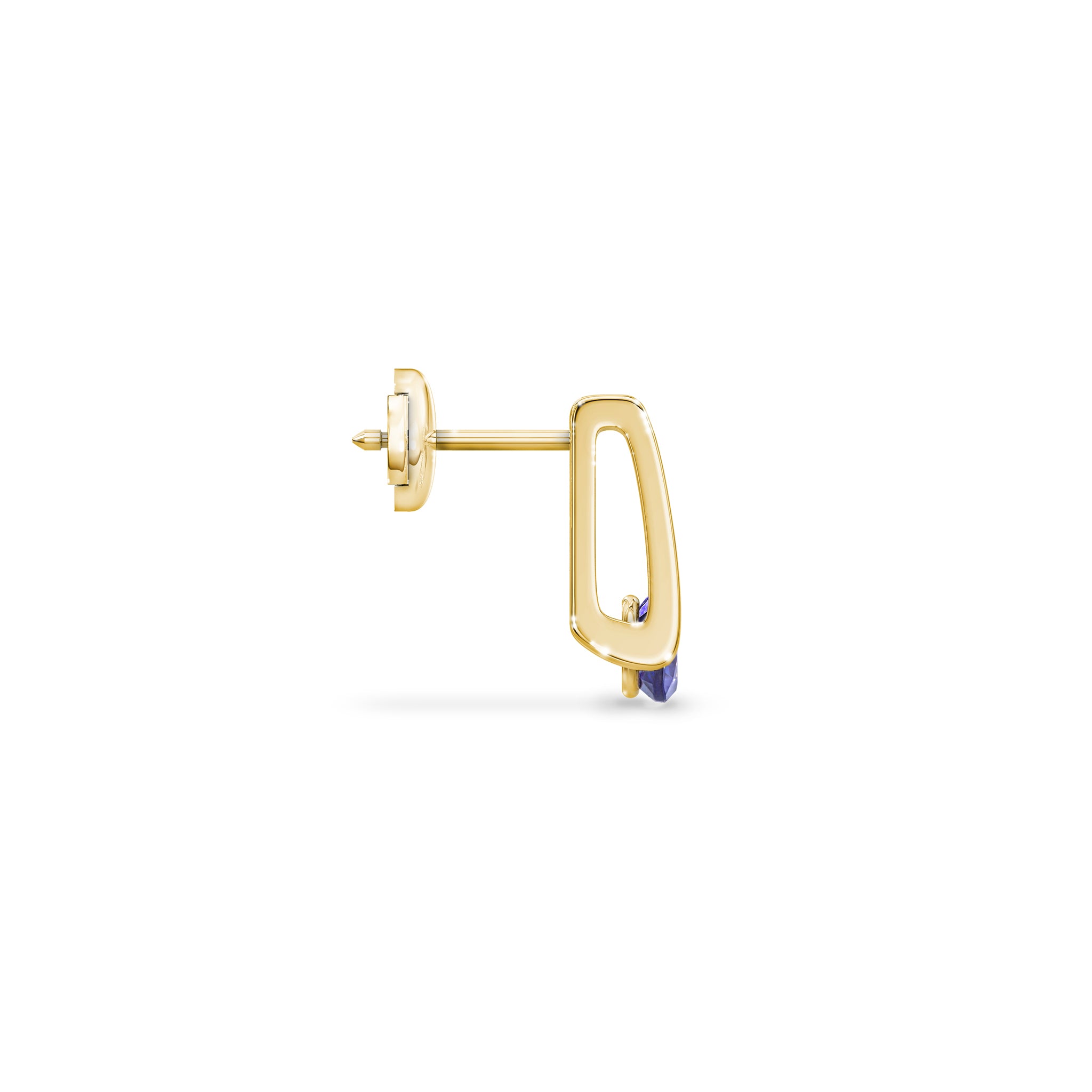 Shimansky 0.8 TCW Millennium Iconic Tanzanite Solitaire Earrings in 14K Yellow Gold Side View