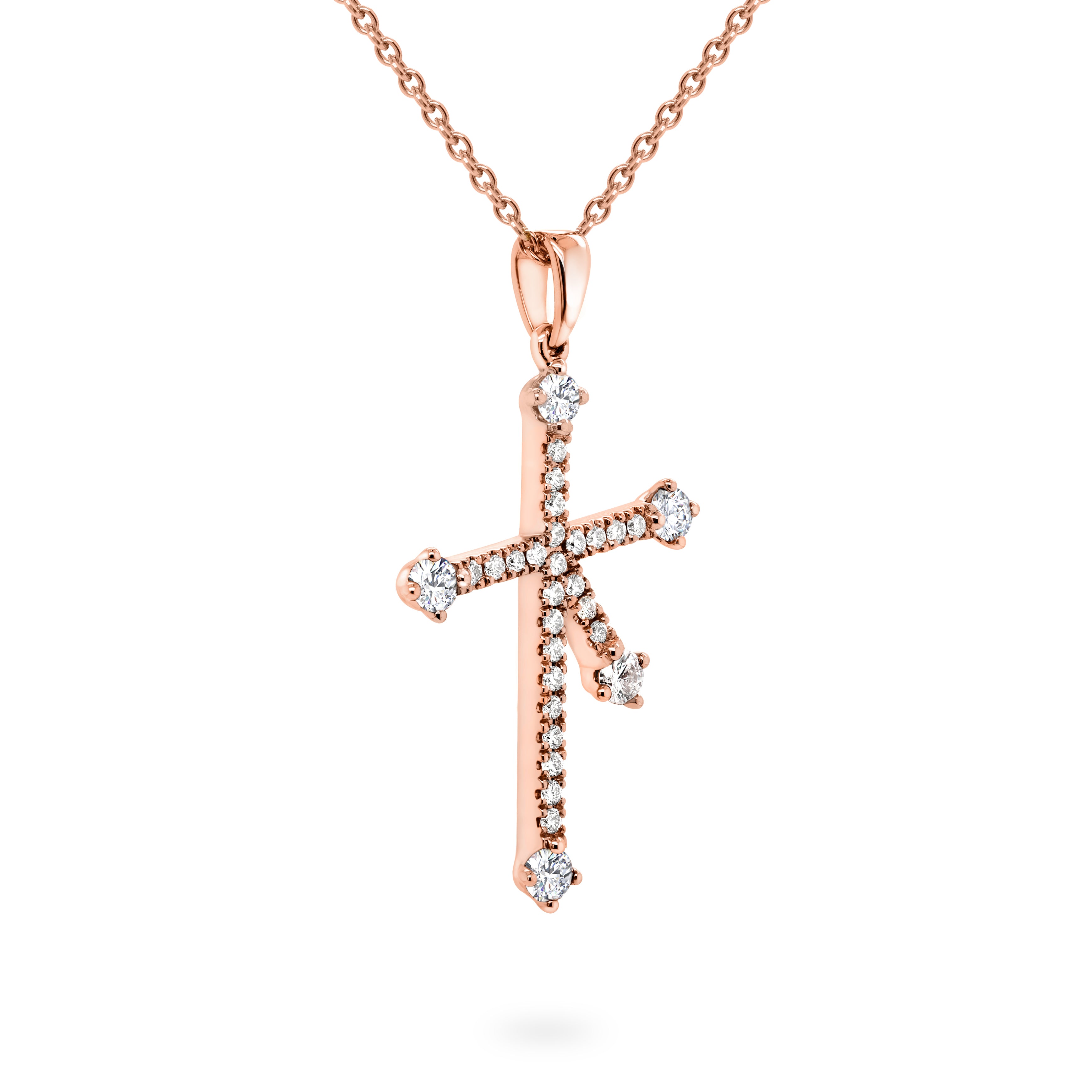 Shimansky 0.4 TCW Southern Cross Microset Diamond Pendant 14K Rose Gold 3D View
