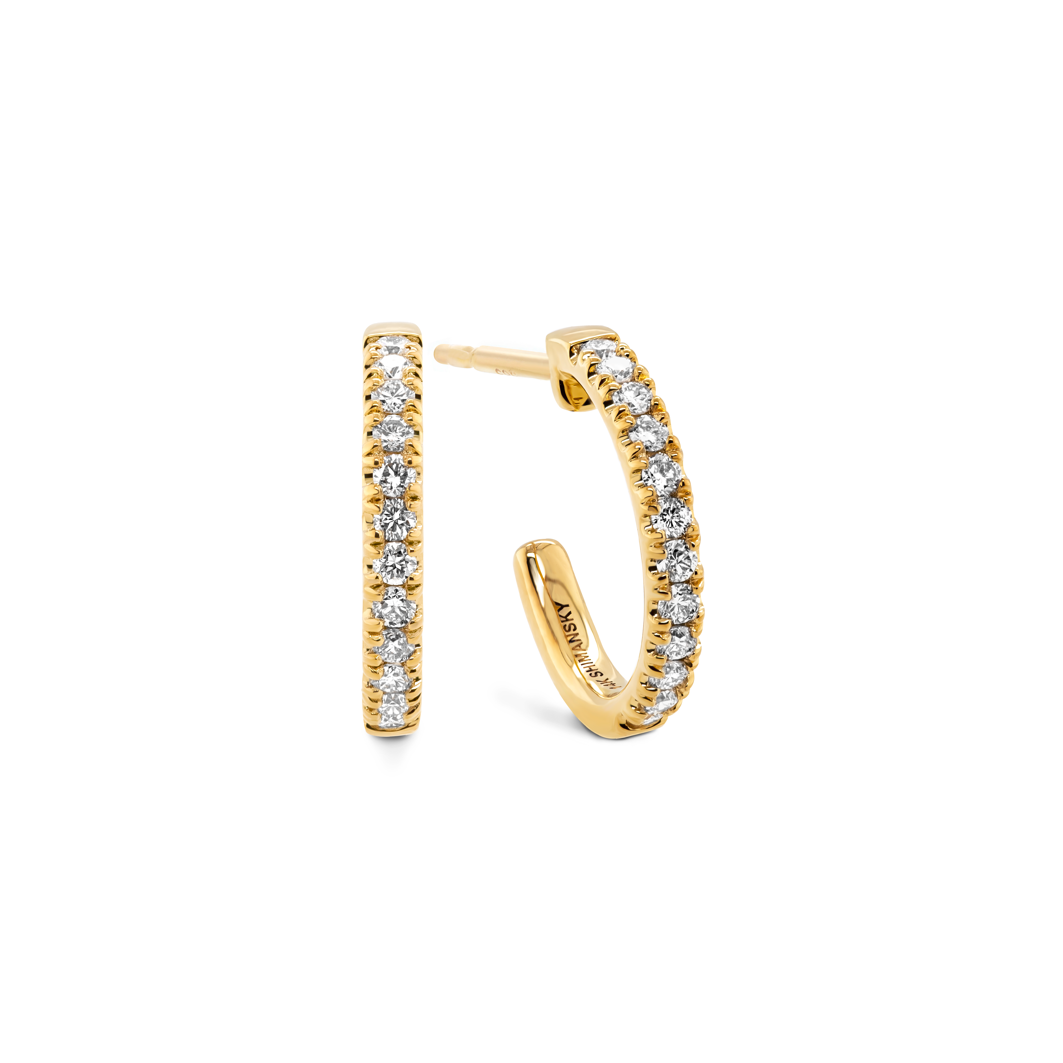Microset Diamond Hoop Earrings - Shimansky Jewelry