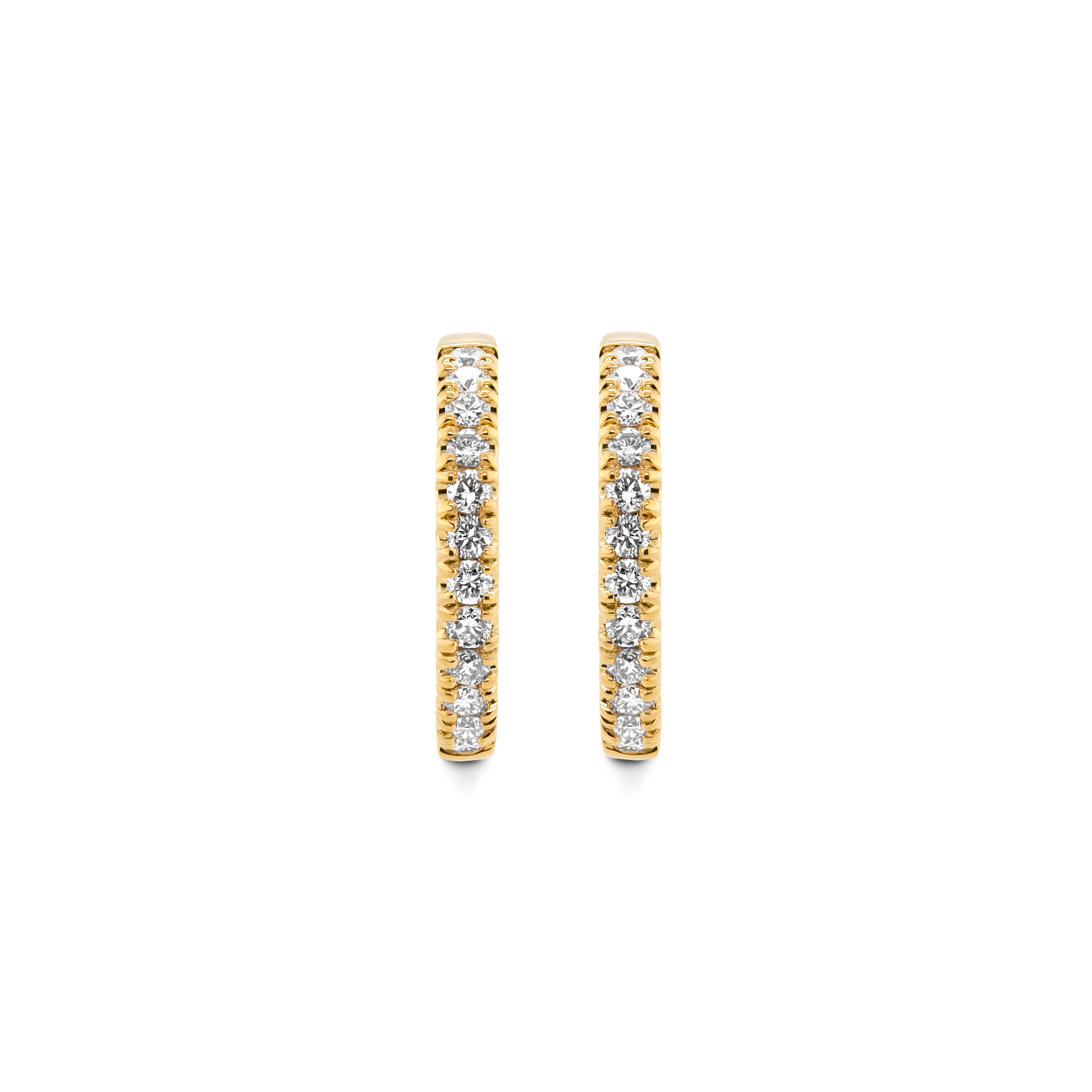 Microset Diamond Hoop Earrings - Shimansky Jewelry