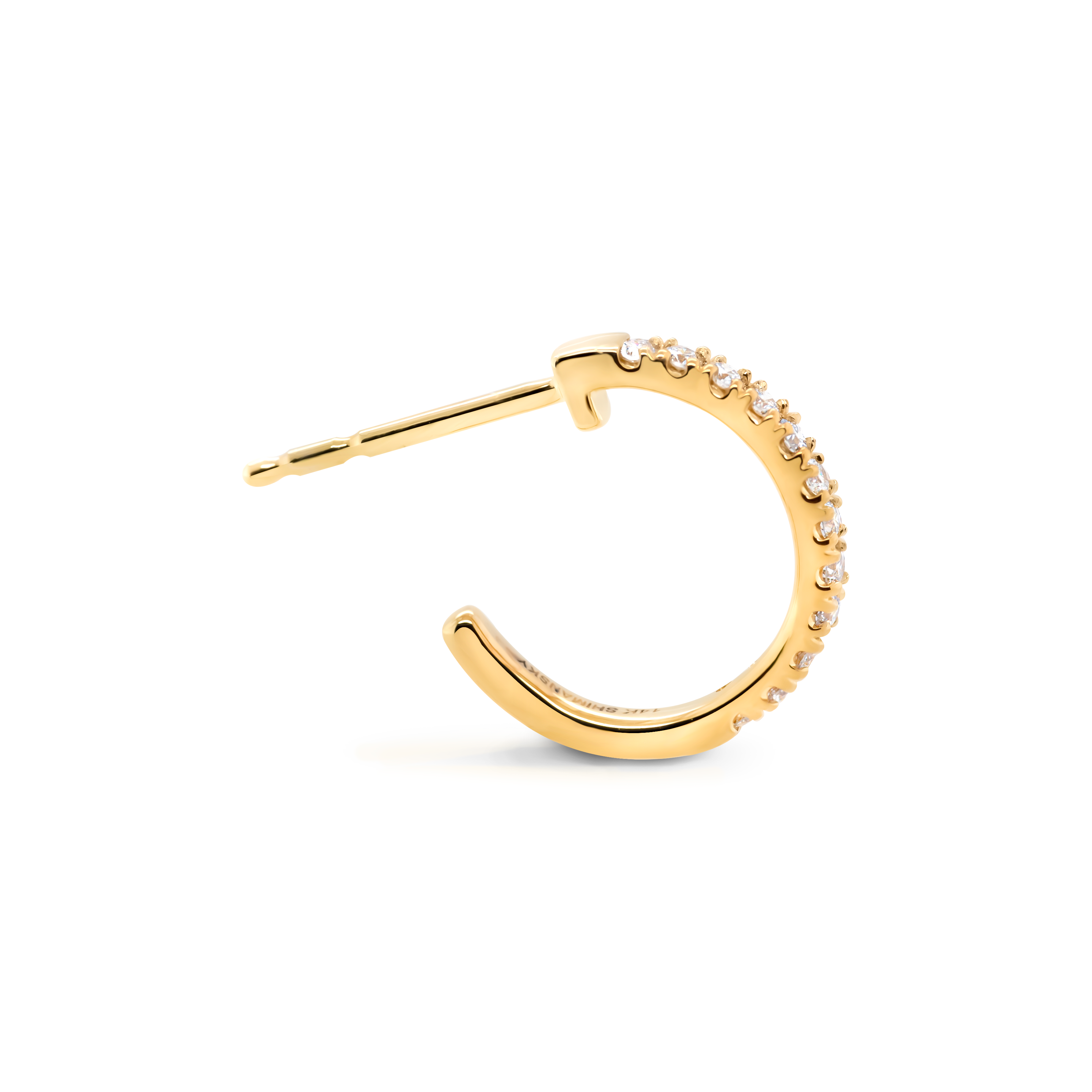 Microset Diamond Hoop Earrings - Shimansky Jewelry