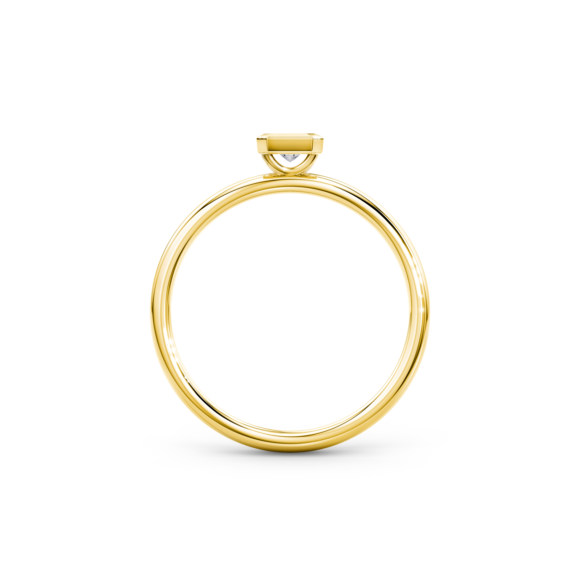 Shimansky 0.1ct My Girl Diamond Bezel Set Ring 14K Yellow Gold Side View