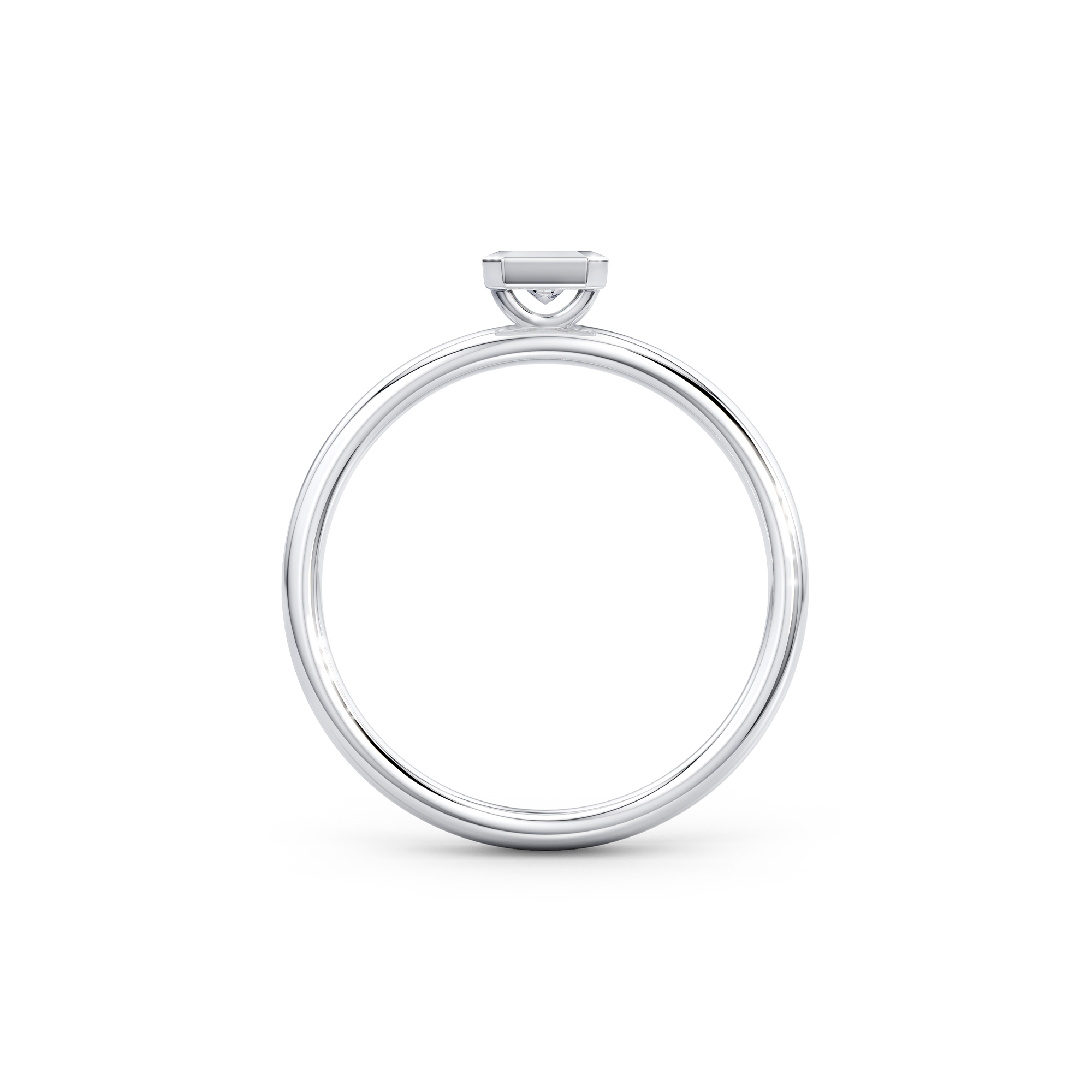 Shimansky 0.1ct My Girl Diamond Tube Set Ring 14K White Gold Side View