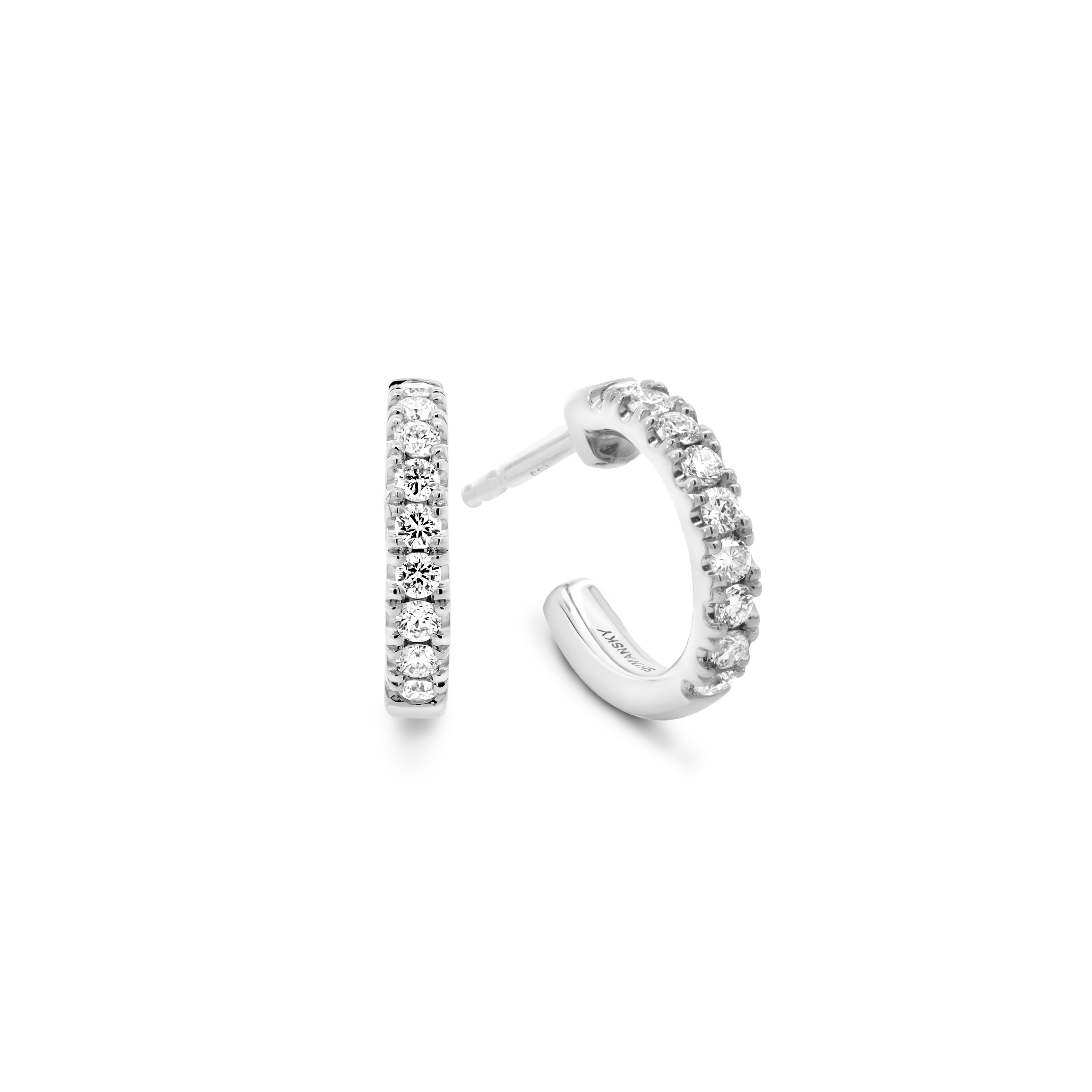 Microset Diamond Hoop Earrings - Shimansky Jewelry