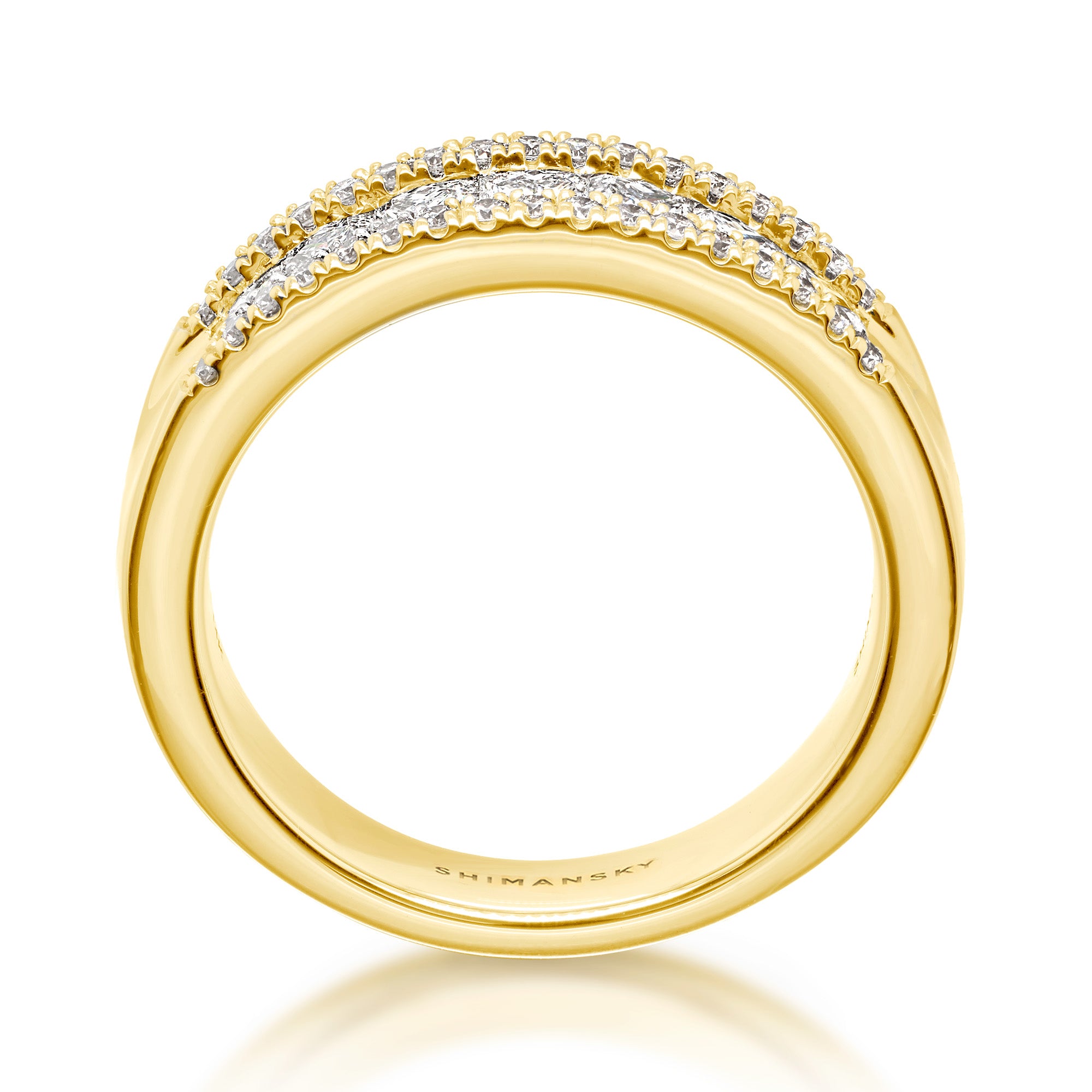 Shimansky 0.9 TCW My Girl Half Eternity Dress Ring in 14K White Gold Side View