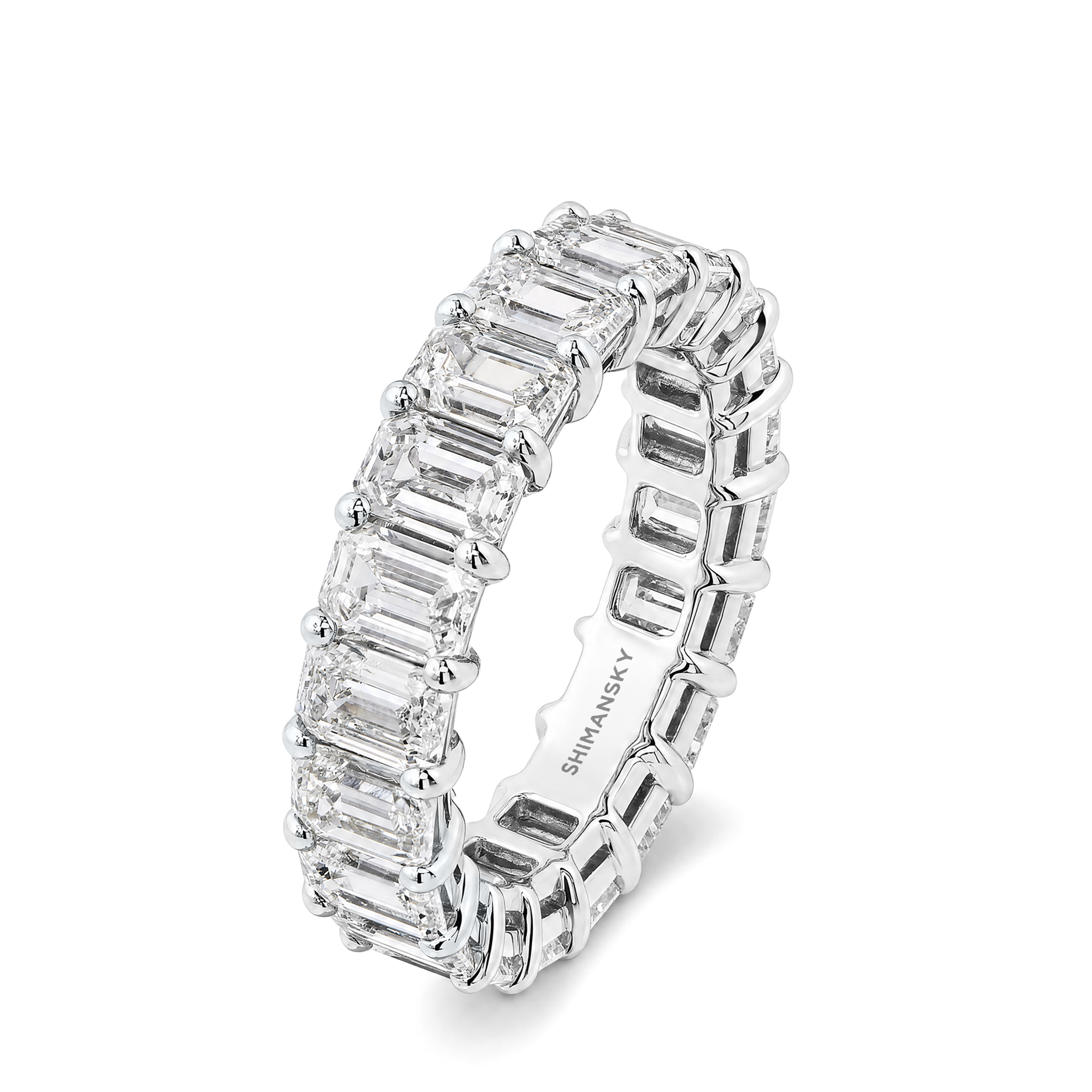 Vertical Emerald Cut Eternity Ring