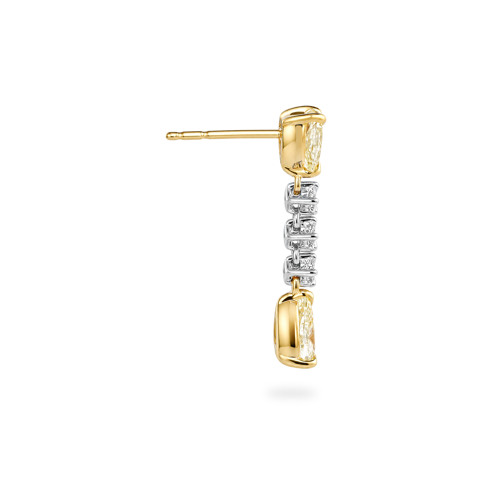 Pear Yellow Diamond Drop Earrings