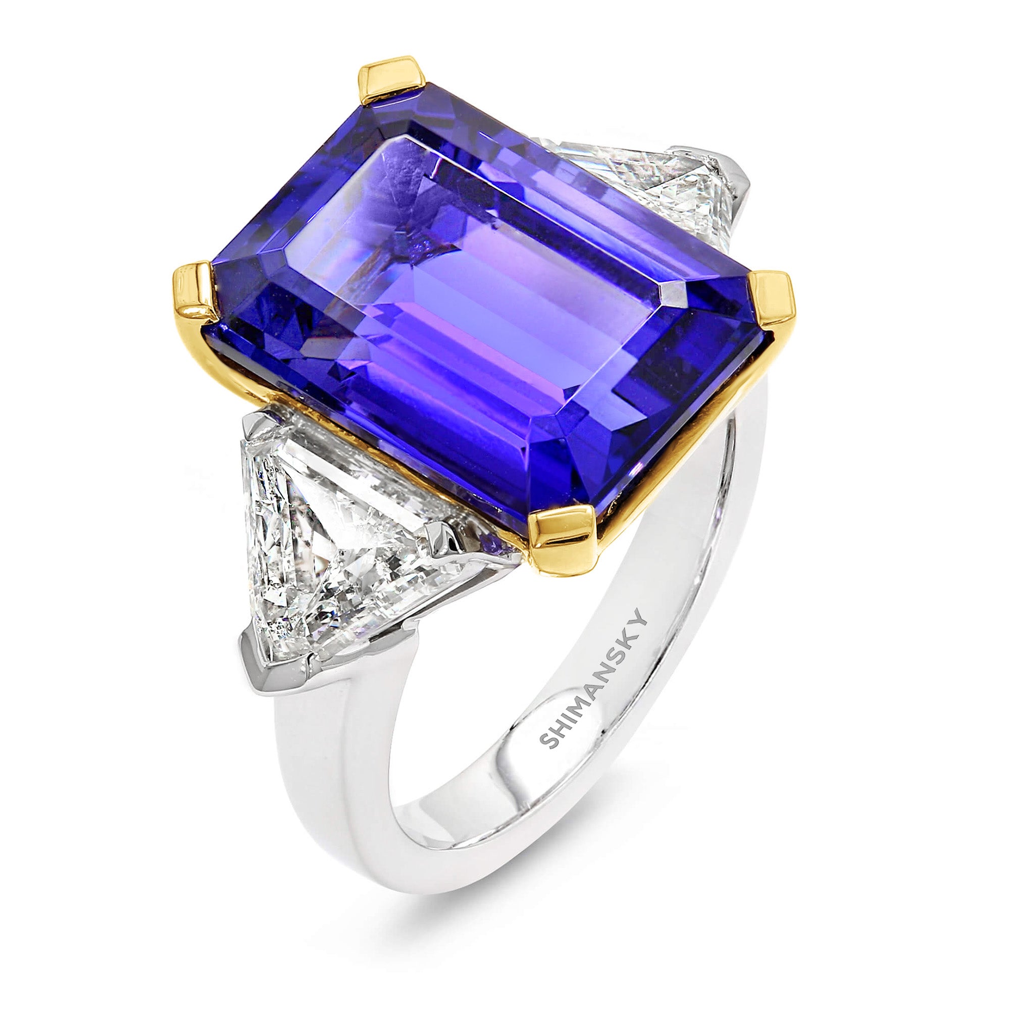 Tanzanite Emerald Trilogy Ring