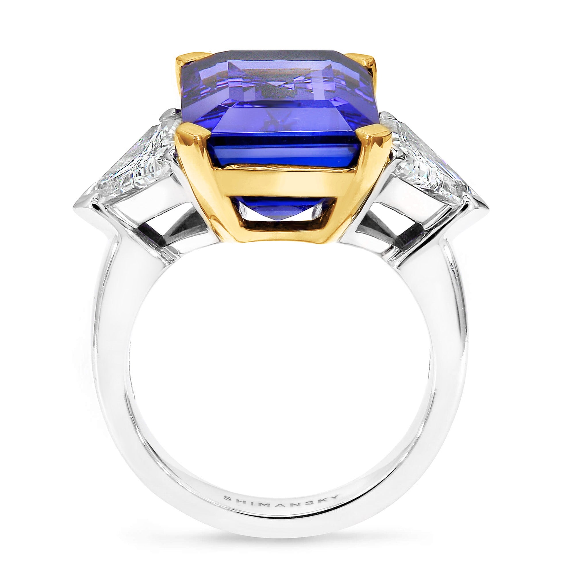 Tanzanite Emerald Trilogy Ring