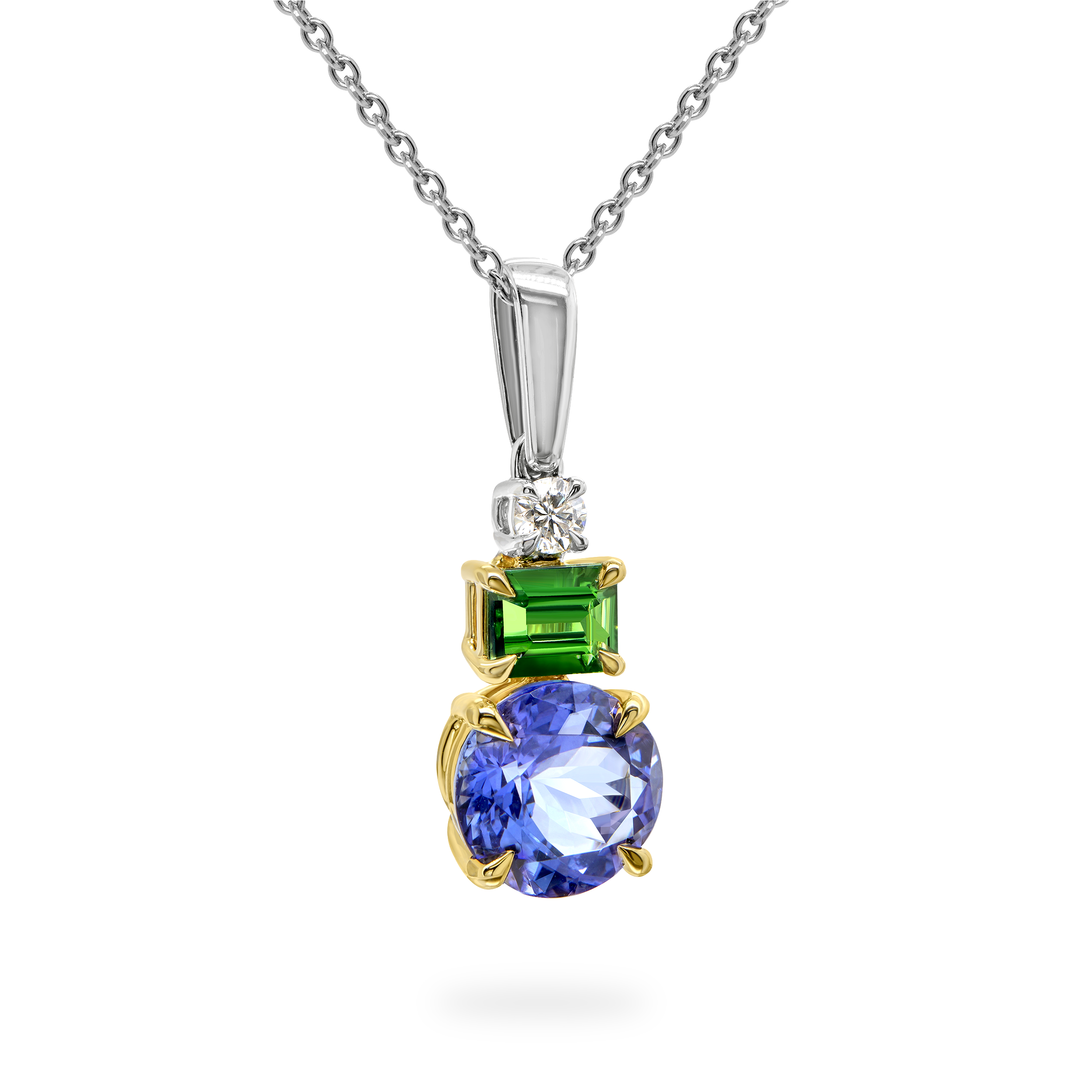 Tanzanite & Tsavorite Drop Pendant - Shimansky Jewelry