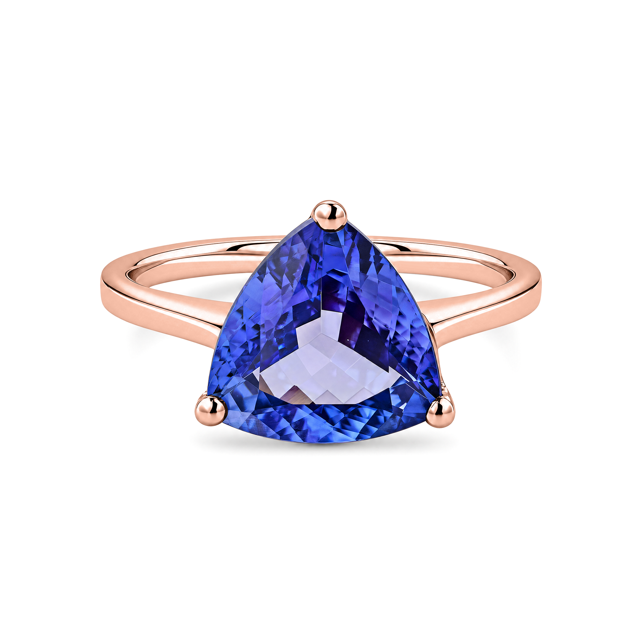 Trilliant Tanzanite Solitaire Ring
