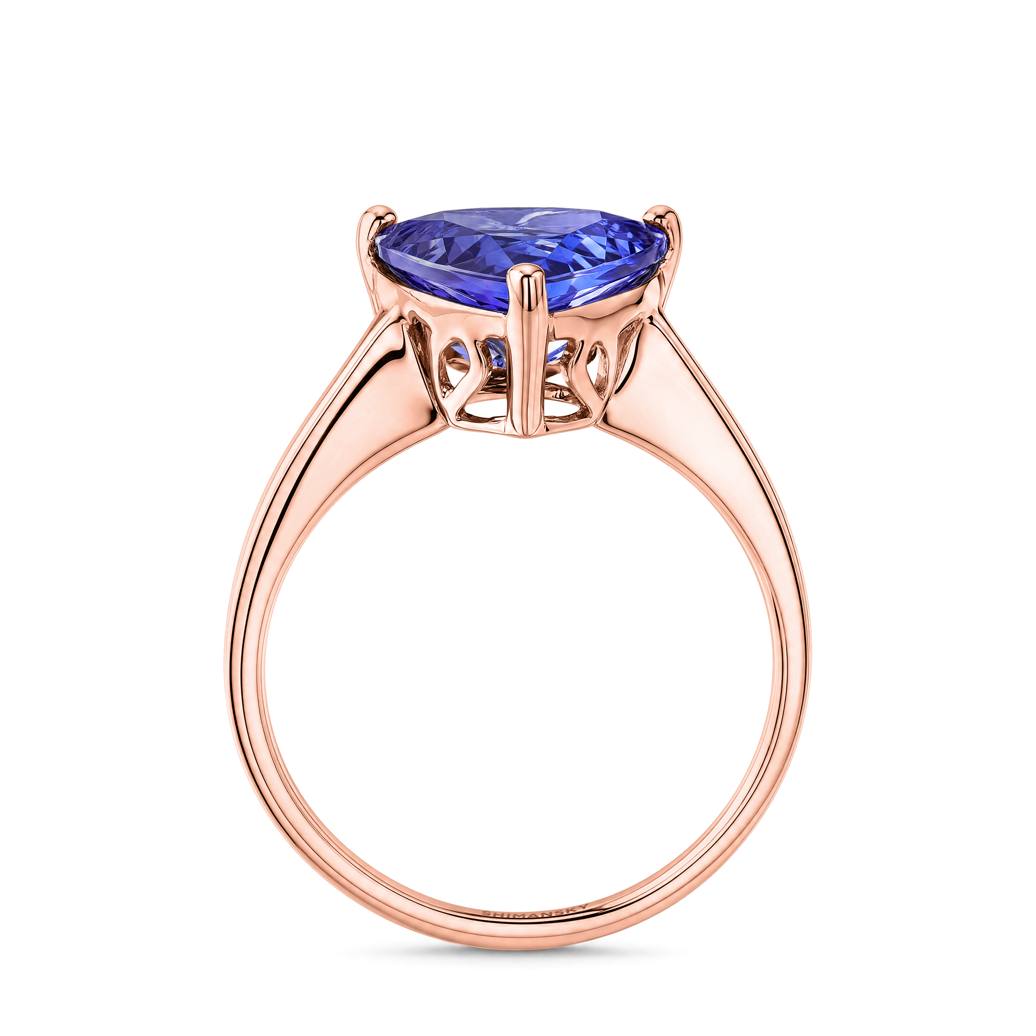 Trilliant Tanzanite Solitaire Ring