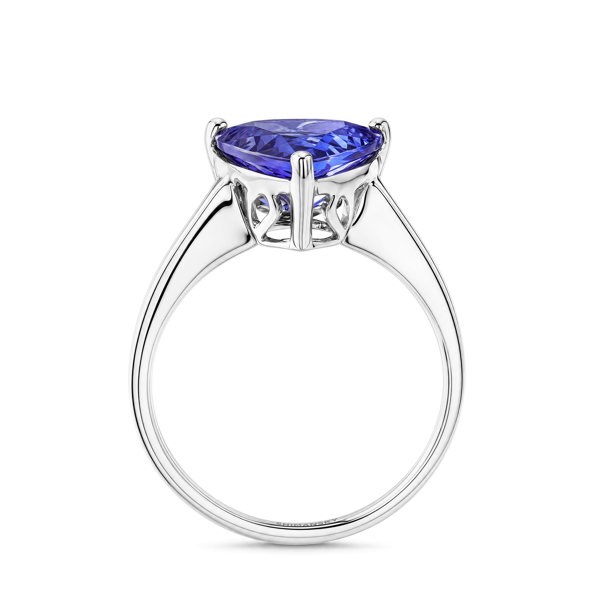 Trilliant Tanzanite Solitaire Ring