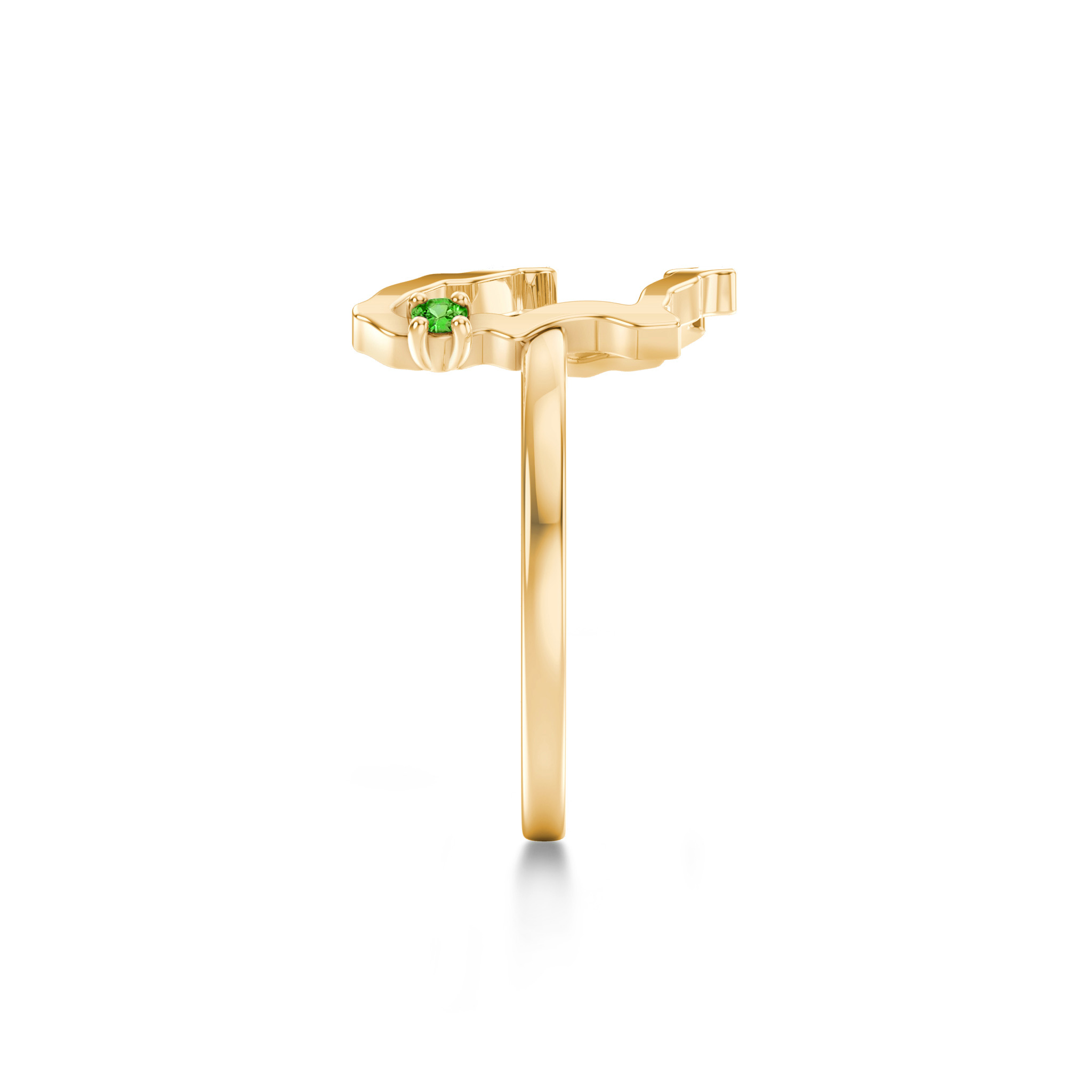 Shimansky 0.07ct My Africa Medium Tsavorite Ring in 14K Yellow Gold Side View