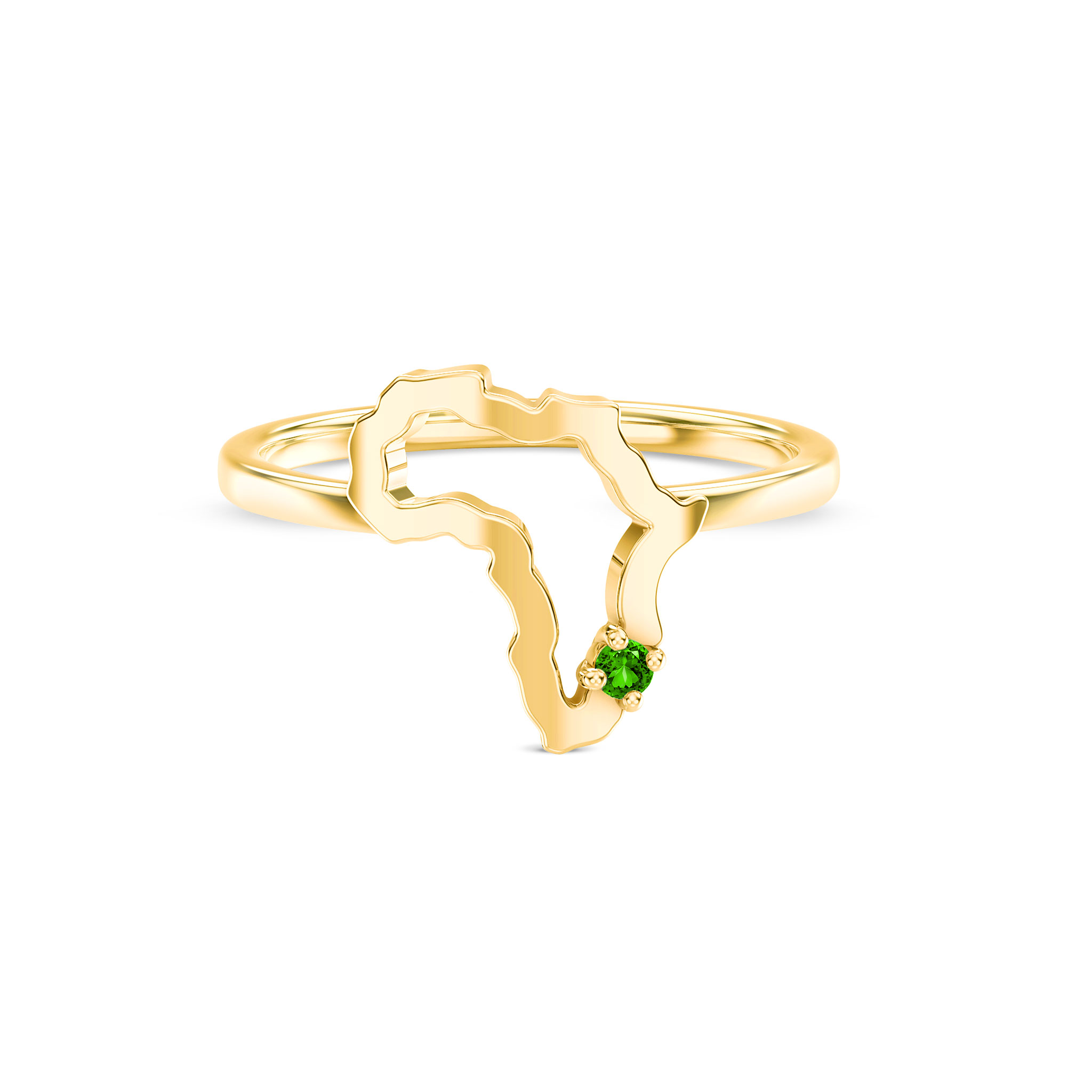 Shimansky 0.03ct My Africa Small Tsavorite Ring in 14K Yellow Gold
Front View