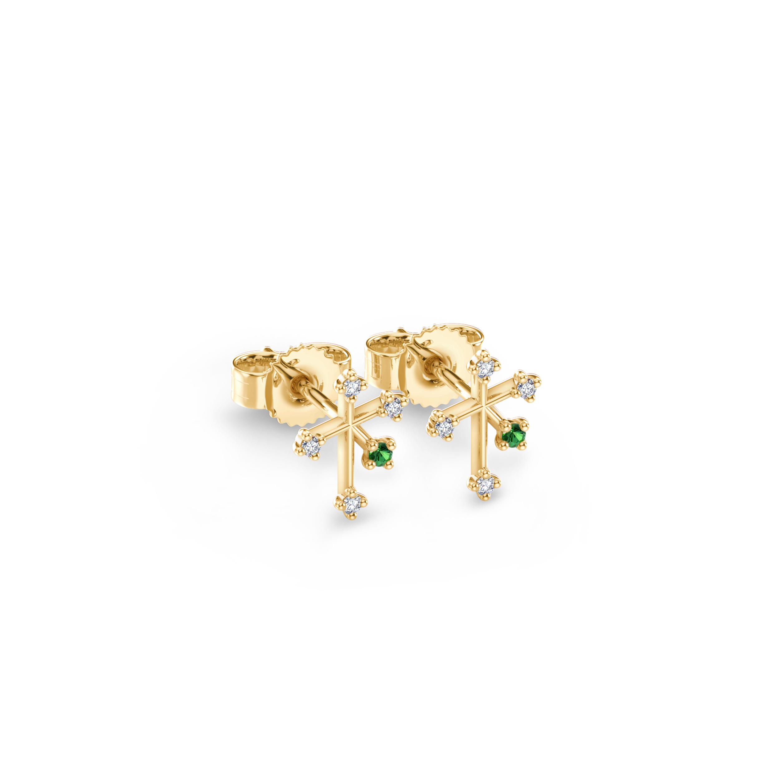 Southern Cross Diamond & Tsavorite Studs - Shimansky Jewelry