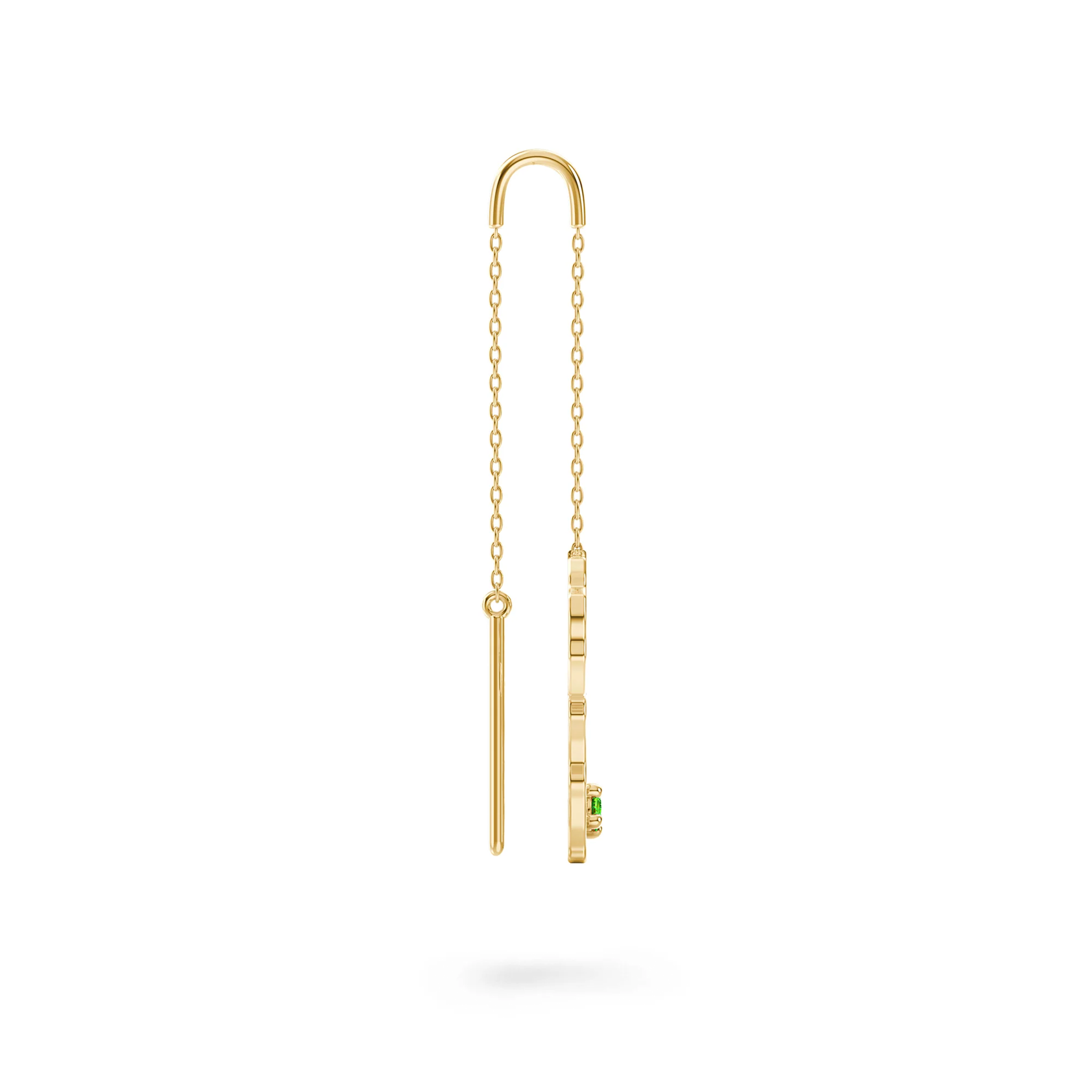 Shimansky 0.07 TCW My Africa Tsavorite Drop Earrings in 14K Yellow Gold Profile View
