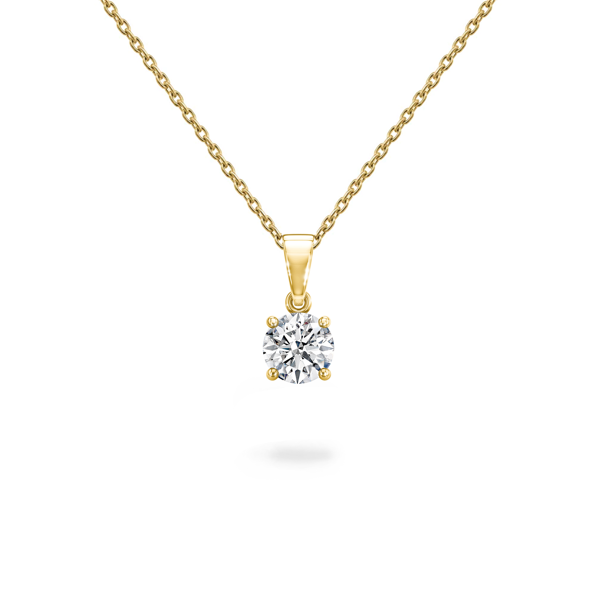 Shimansky - 4 Claw Solitaire Diamond Pendant 0.40ct crafted in 18K Yellow Gold Front View