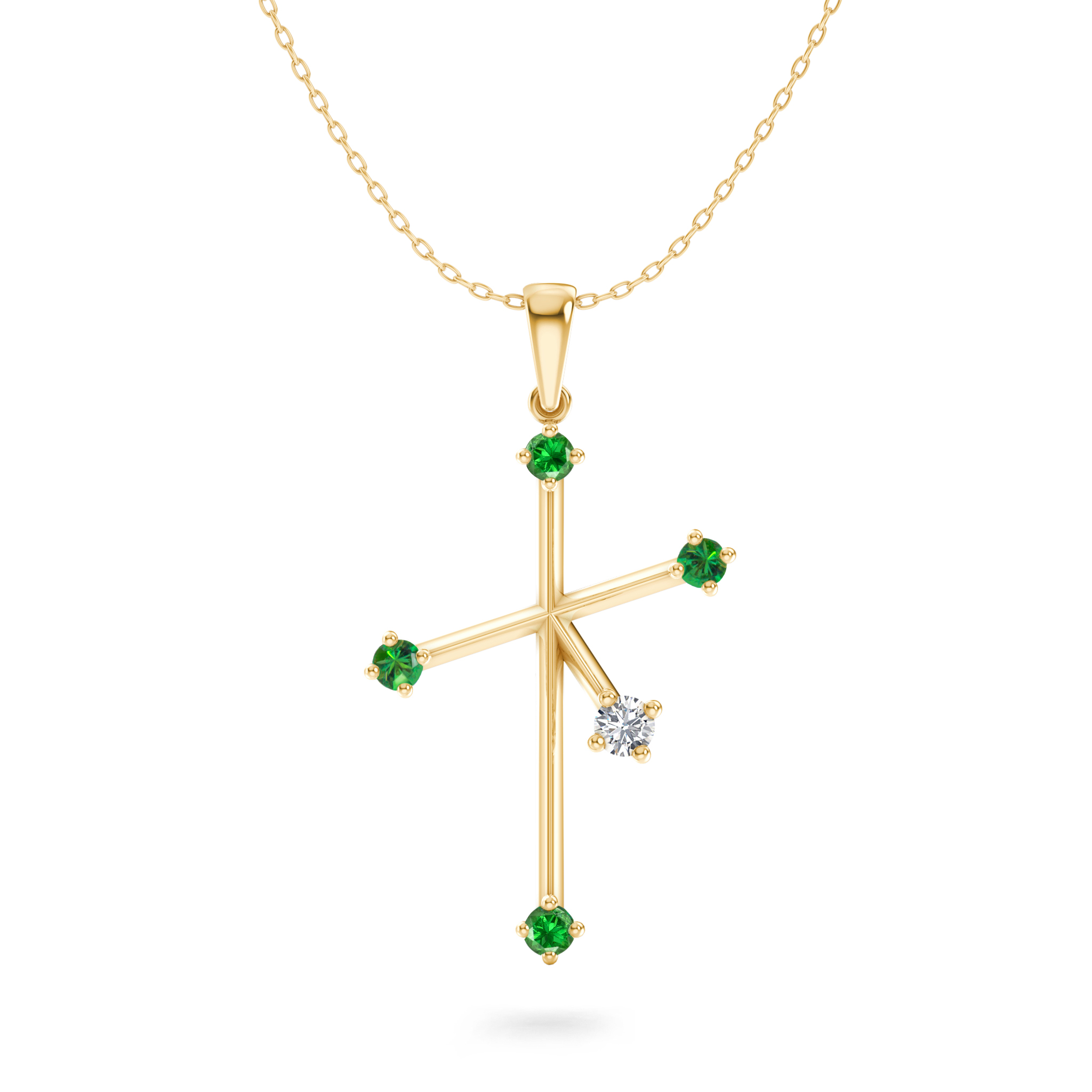 Southern Cross Tsavorite & Diamond Pendant - Shimansky Jewelry