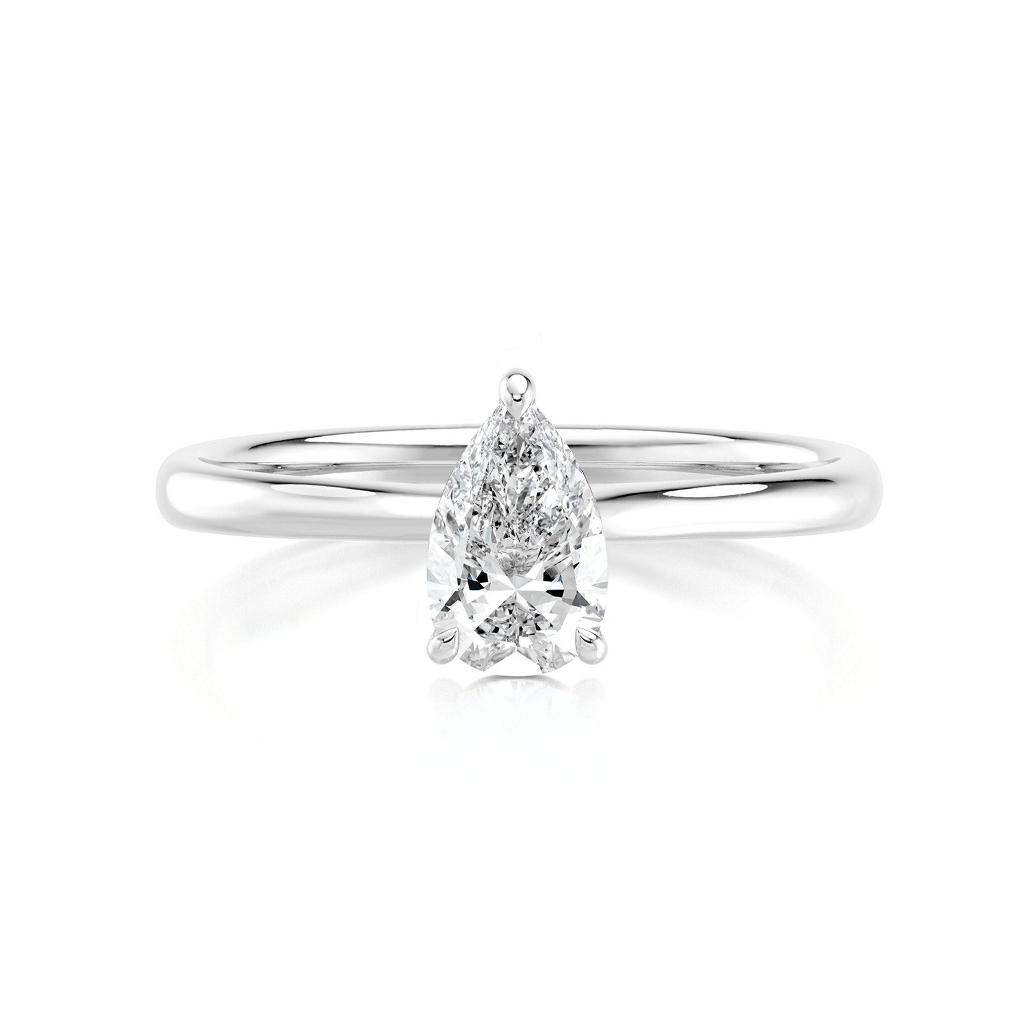 Pear Shape Diamond Solitaire Engagement Ring