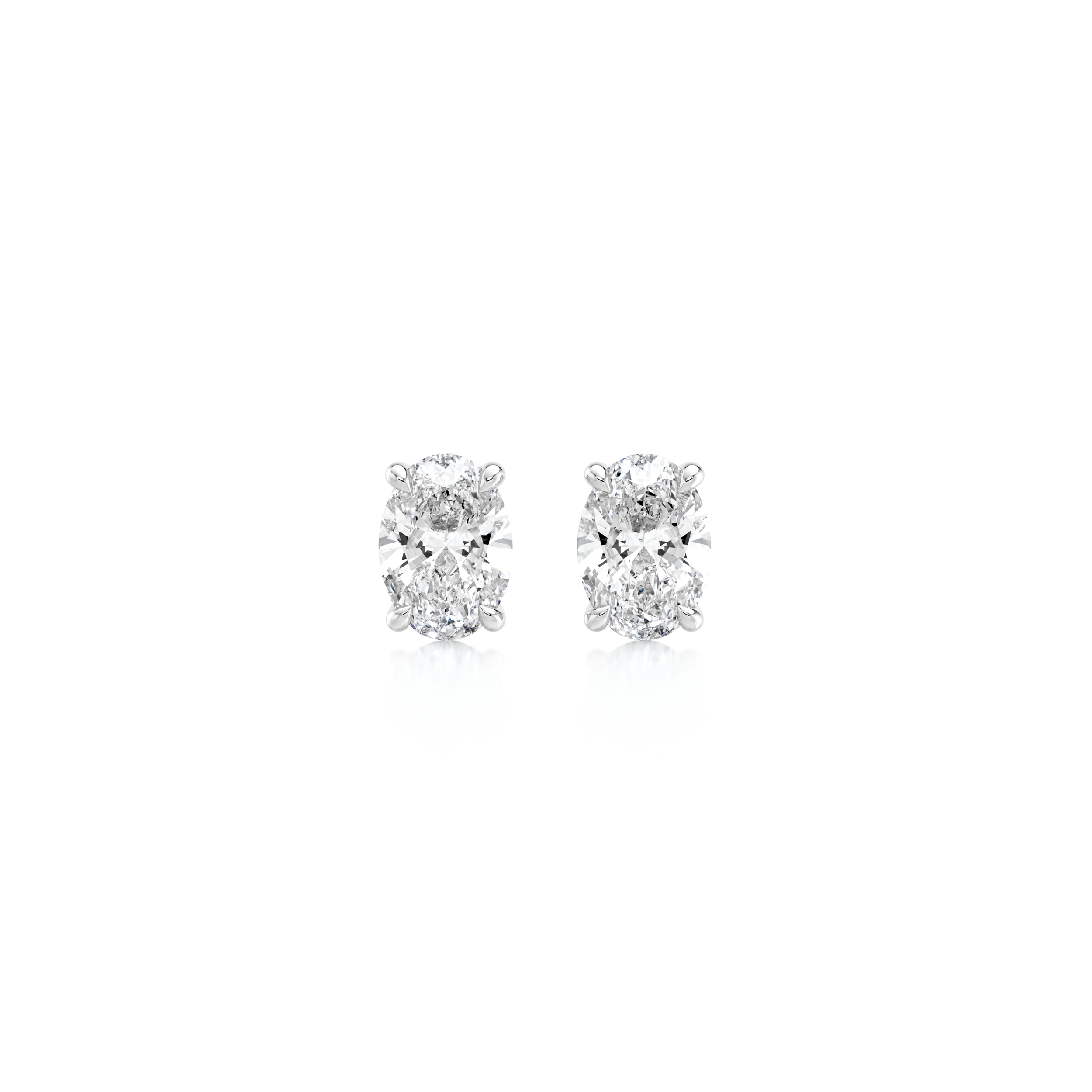 Oval Diamond Solitaire Earrings - Shimansky Jewelry