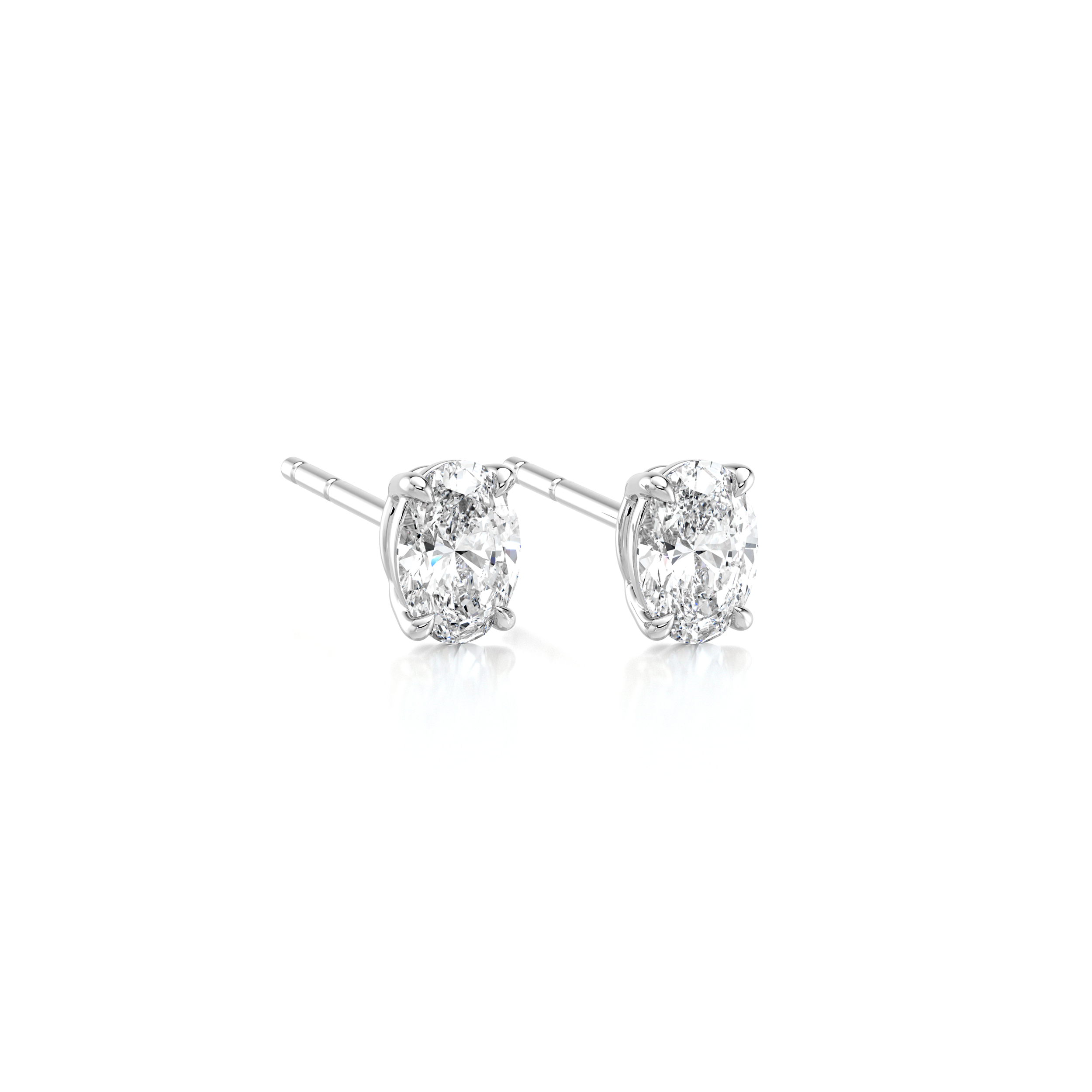 Oval Diamond Solitaire Earrings - Shimansky Jewelry