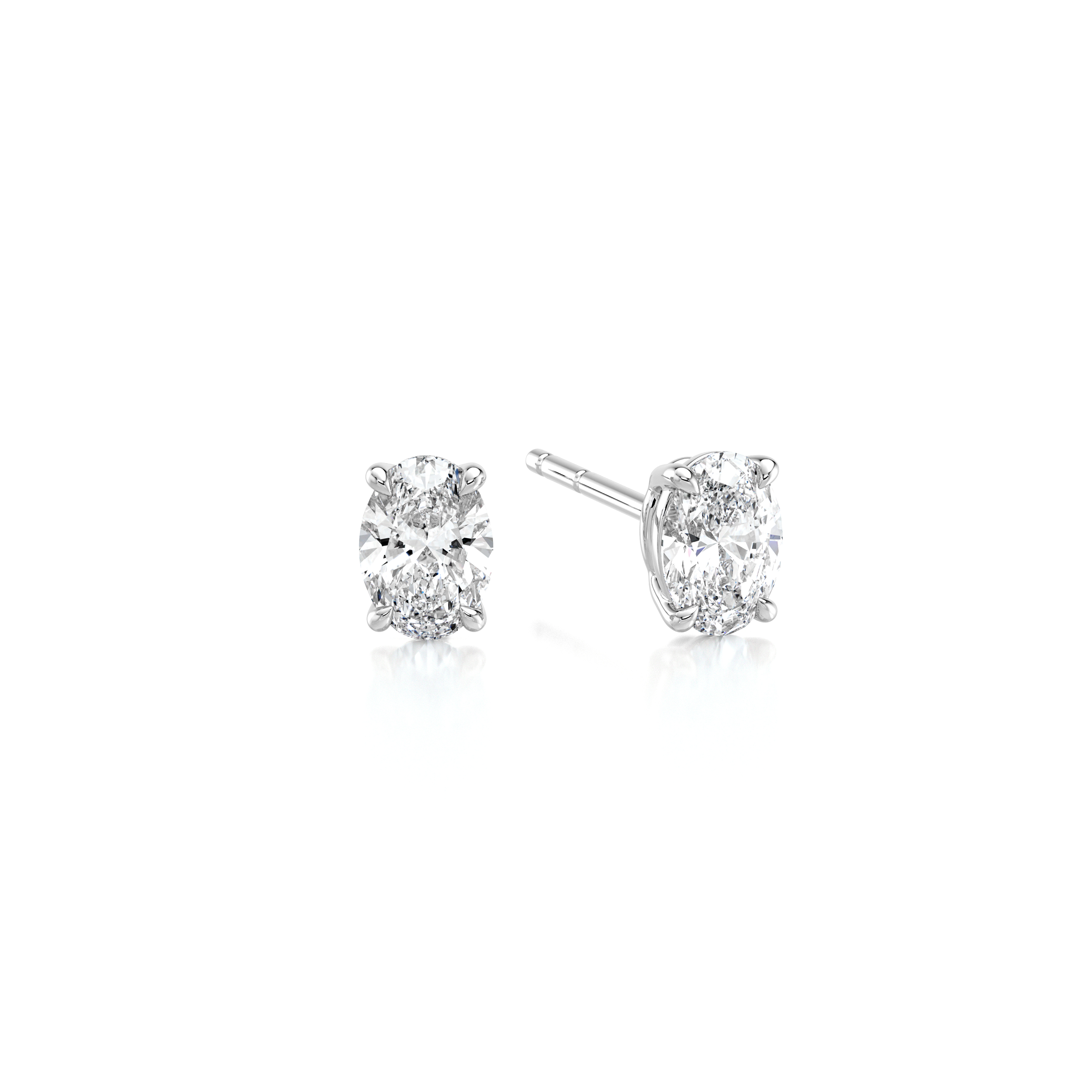 Oval Diamond Solitaire Earrings - Shimansky Jewelry