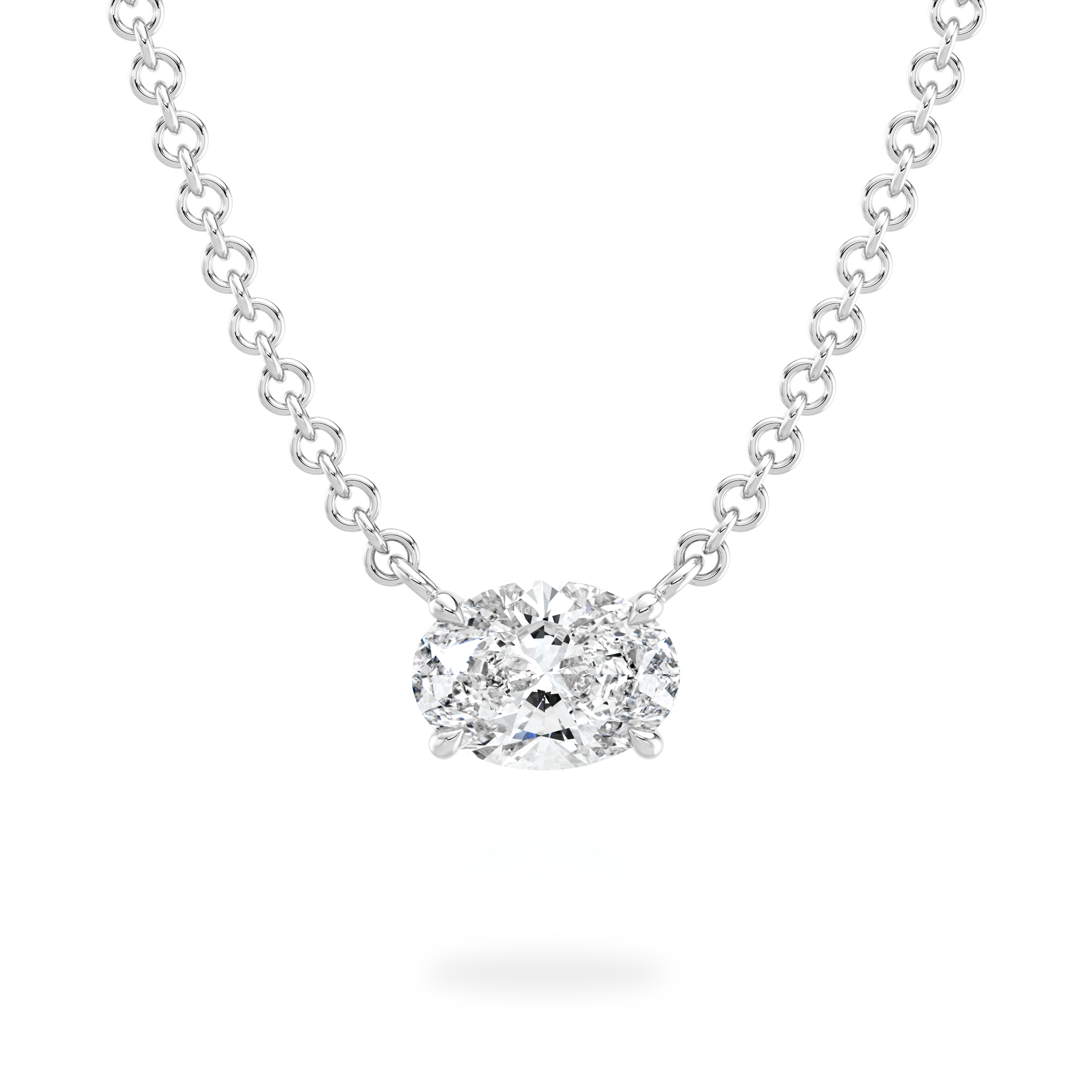 Oval Diamond Solitaire Necklace - Shimansky Jewelry