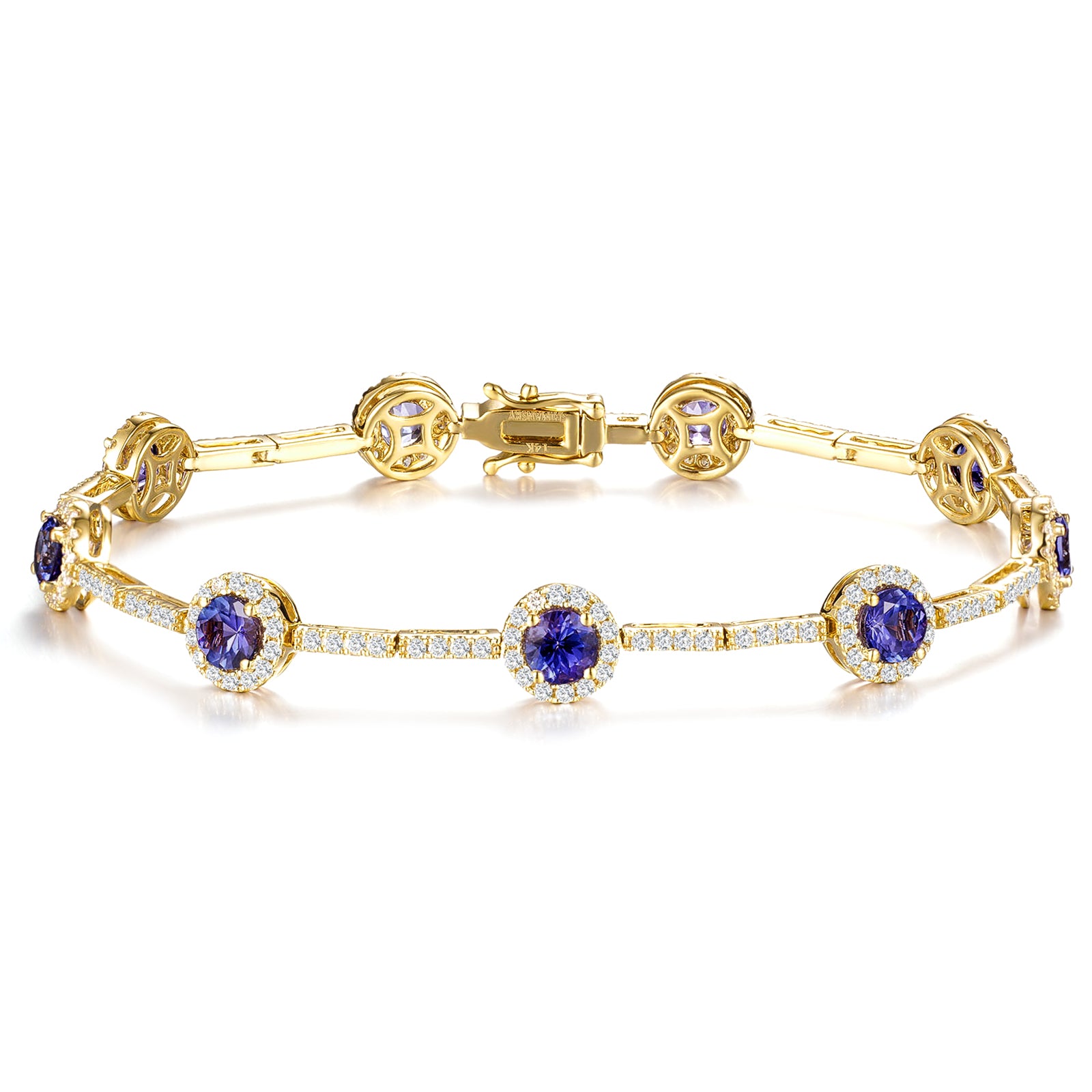 Tanzanite Pear Halo Dress Bracelet - Shimansky Jewelry