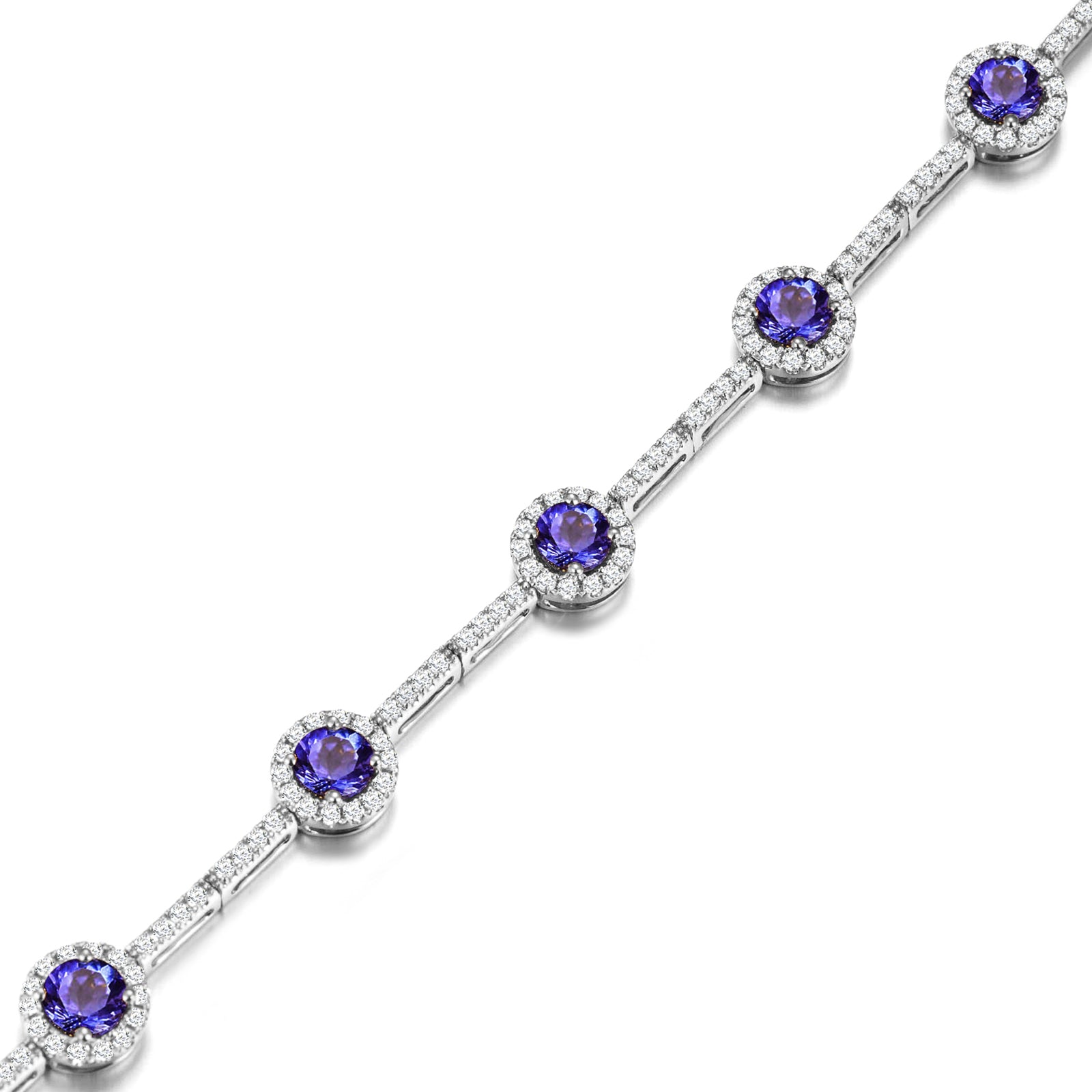 Tanzanite Round Halo Dress Bracelet - Shimansky Jewelry
