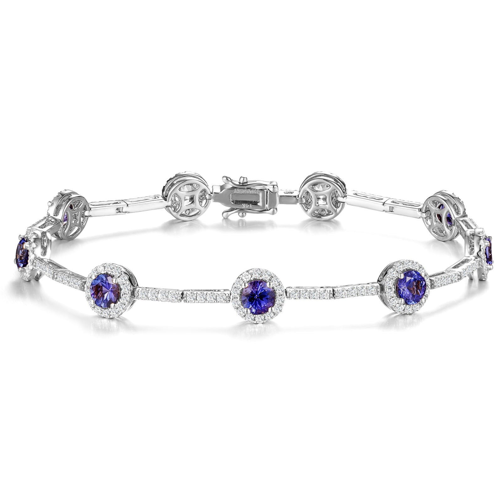 Tanzanite Round Halo Dress Bracelet - Shimansky Jewelry