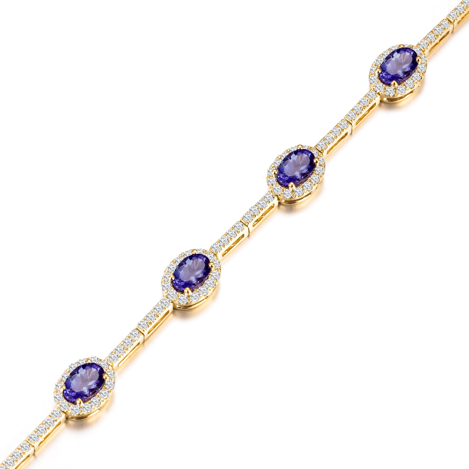 Tanzanite Oval Halo Dress Bracelet - Shimansky Jewelry
