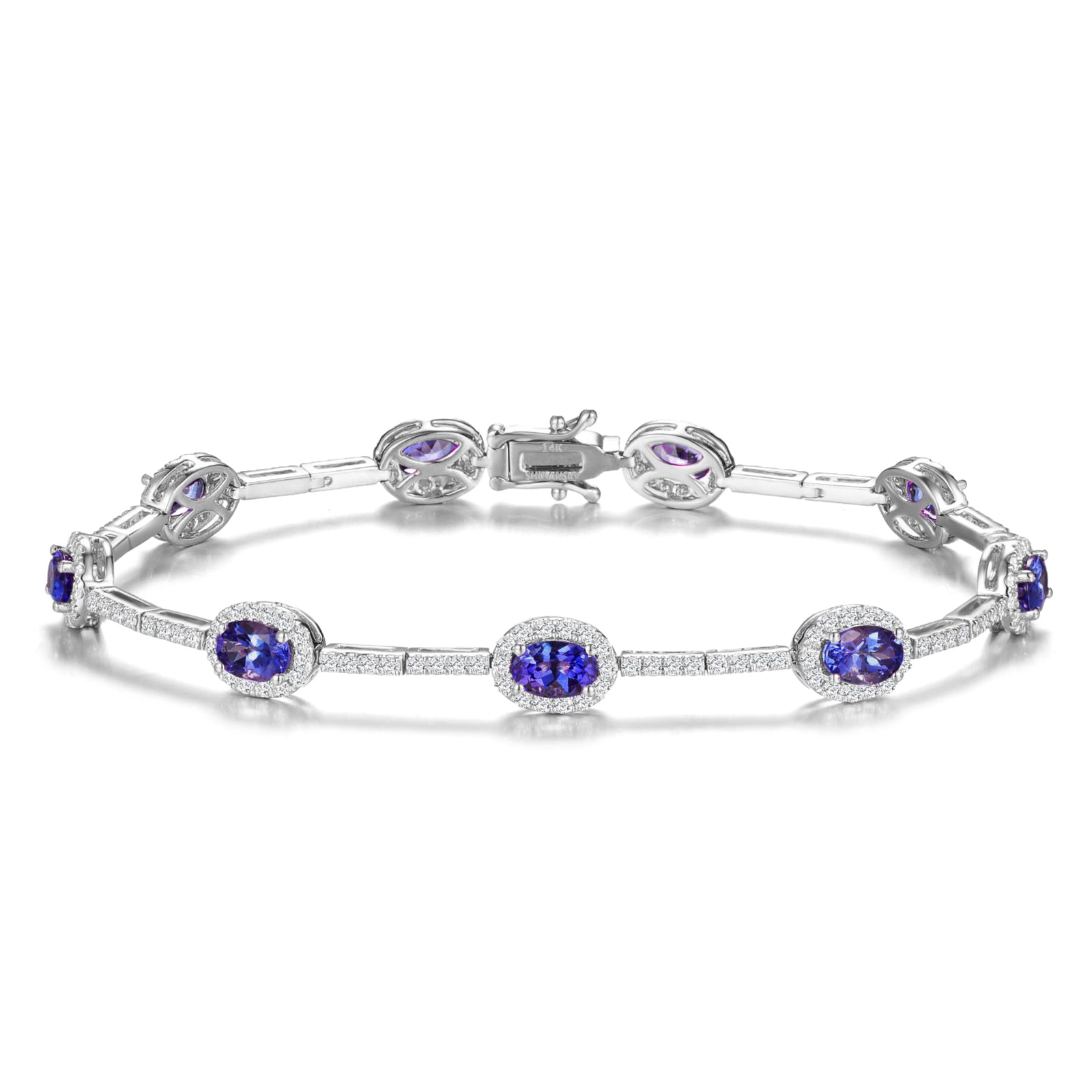 Tanzanite Oval Halo Dress Bracelet - Shimansky Jewelry