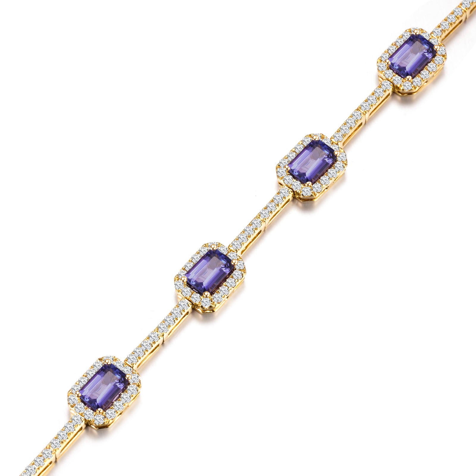 Tanzanite Emerald Halo Dress Bracelet - Shimansky Jewelry