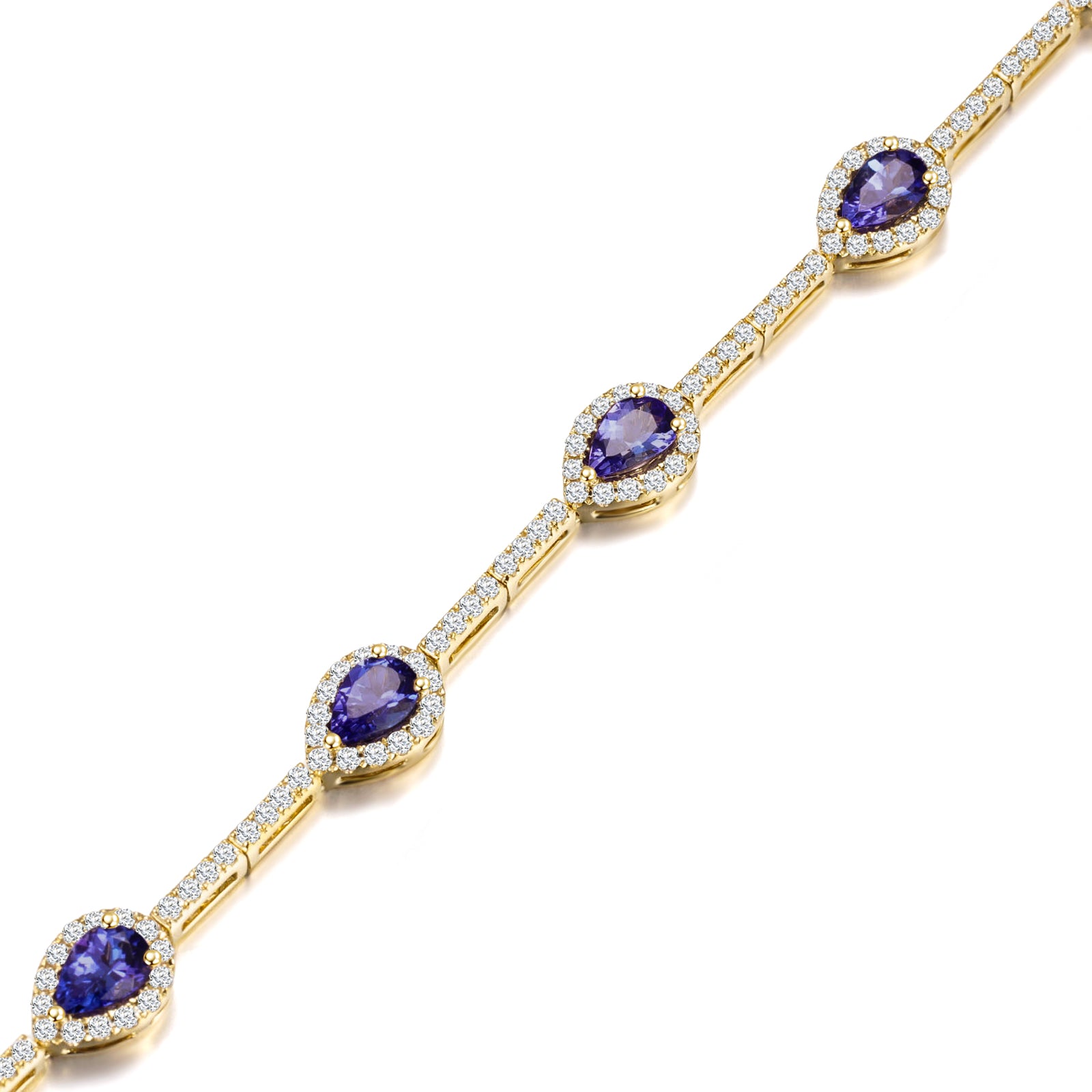 Tanzanite Pear Halo Dress Bracelet - Shimansky Jewelry