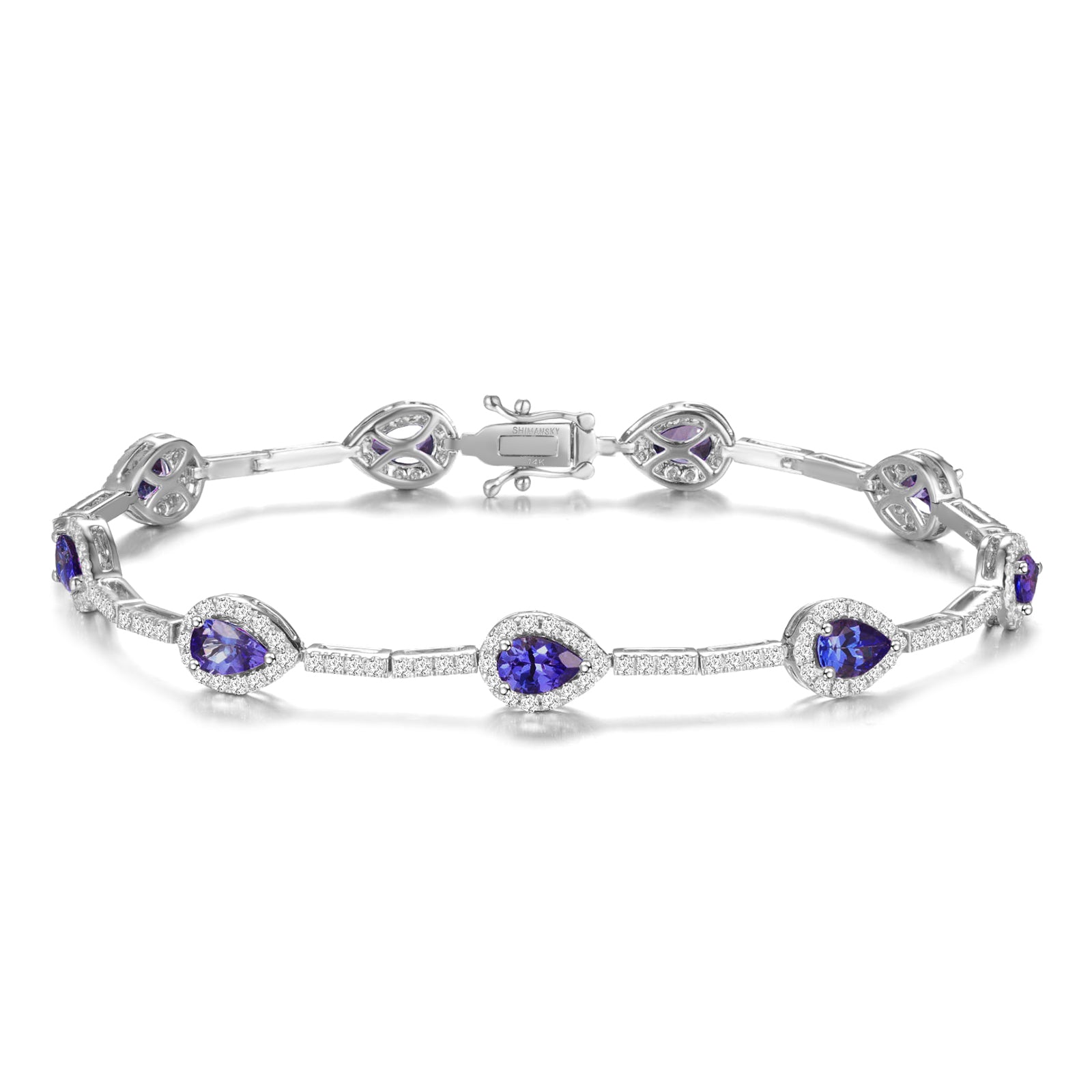 Tanzanite Pear Halo Dress Bracelet - Shimansky Jewelry