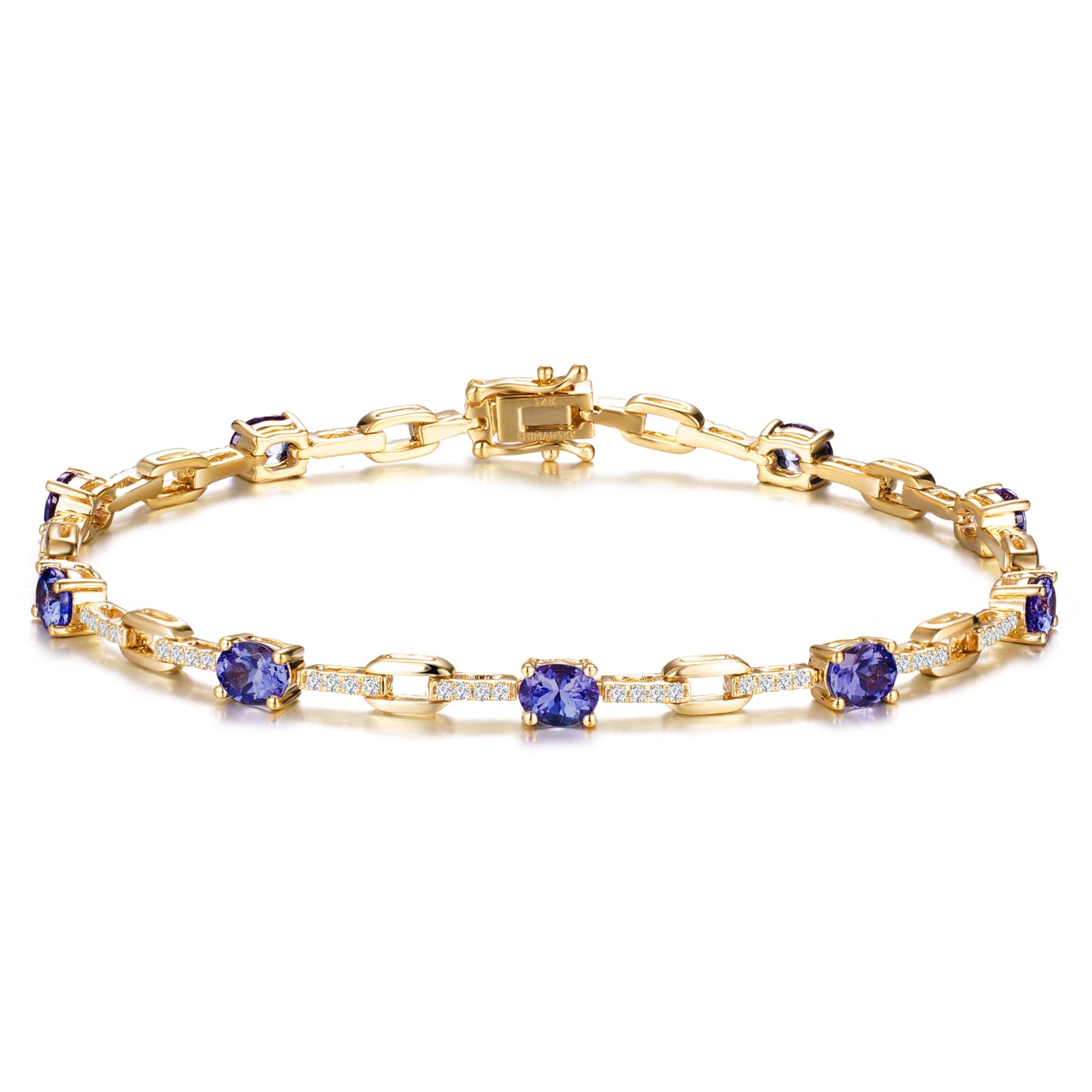 Tanzanite Oval Microset Dress Bracelet - Shimansky Jewelry