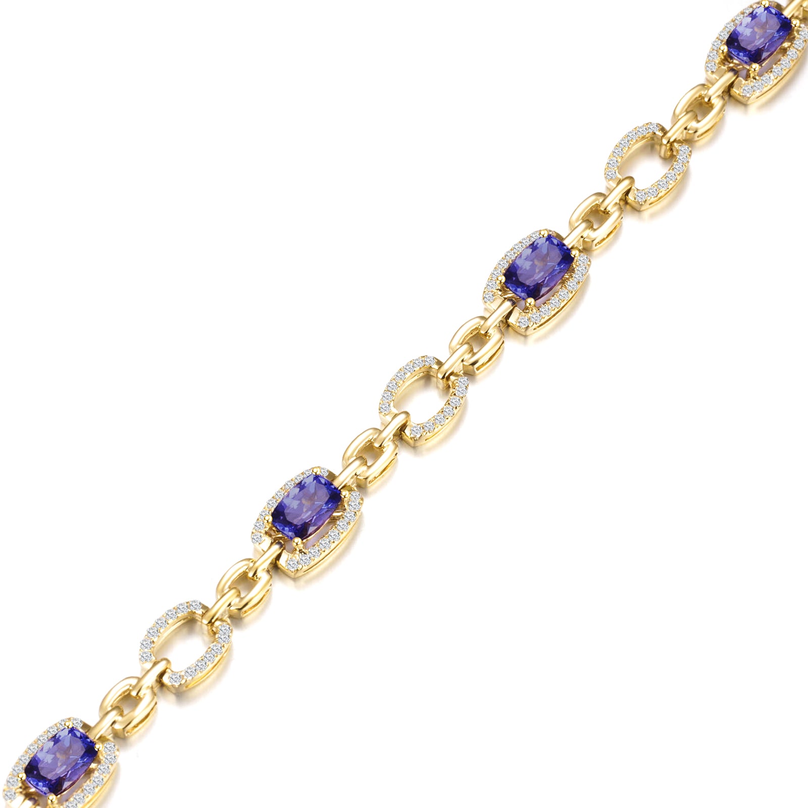 Tanzanite Cushion Halo Dress Bracelet - Shimansky Jewelry