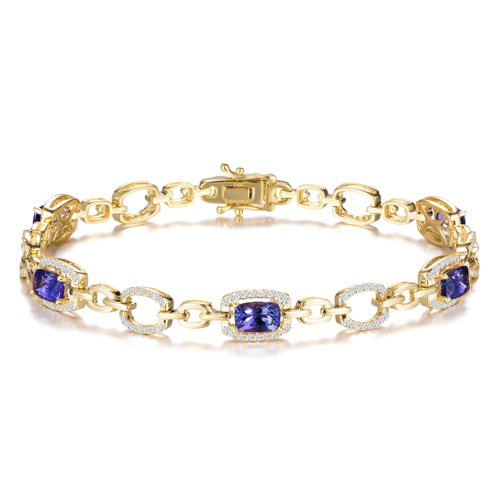 Tanzanite Cushion Halo Dress Bracelet - Shimansky Jewelry