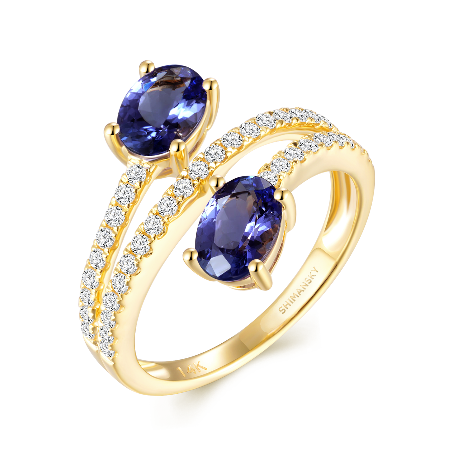 Tanzanite Microset Overlap Ring - Shimansky Jewelry