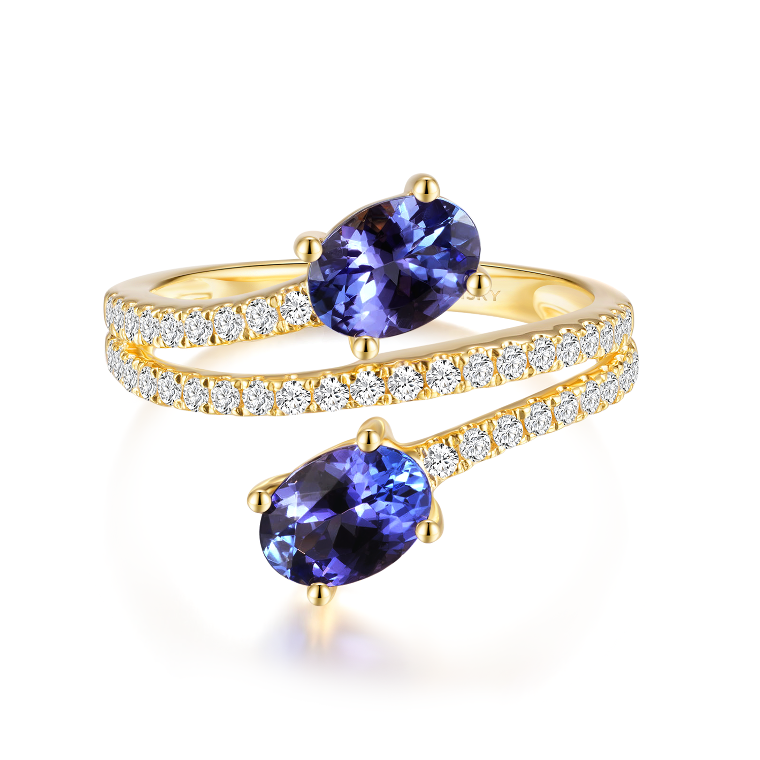 Tanzanite Microset Overlap Ring - Shimansky Jewelry