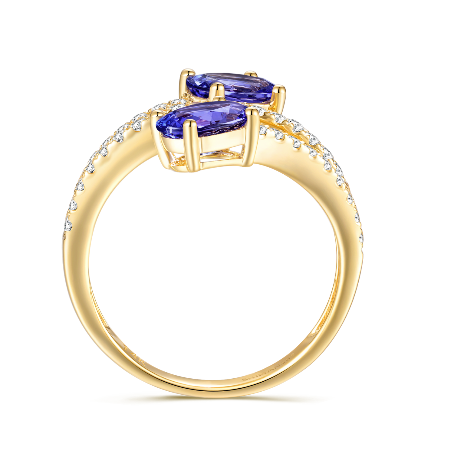Tanzanite Microset Overlap Ring - Shimansky Jewelry