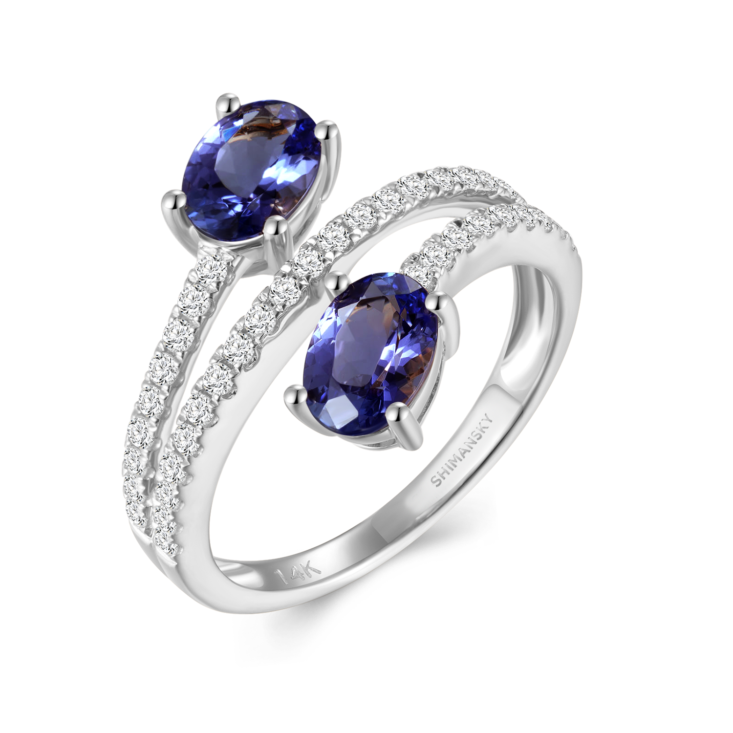 Tanzanite Microset Overlap Ring - Shimansky Jewelry