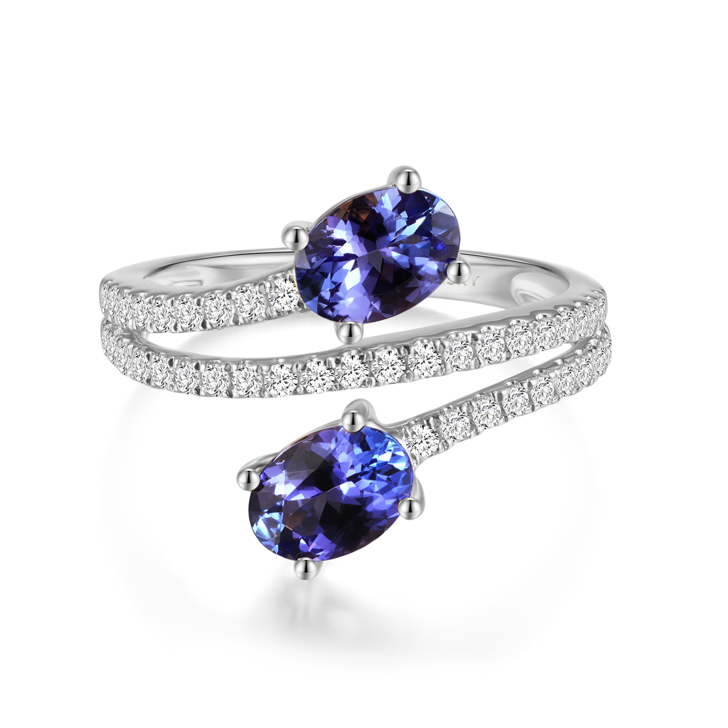 Tanzanite Microset Overlap Ring - Shimansky Jewelry