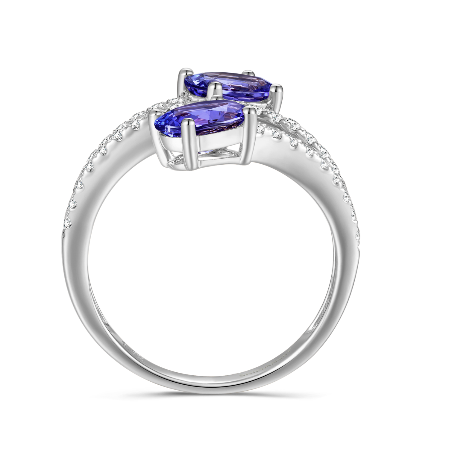 Tanzanite Microset Overlap Ring - Shimansky Jewelry