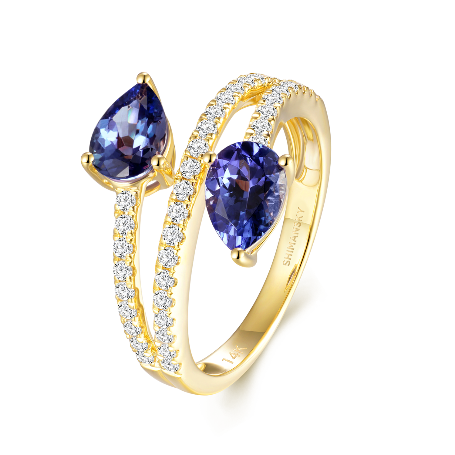 Tanzanite Microset Overlap Ring - Shimansky Jewelry