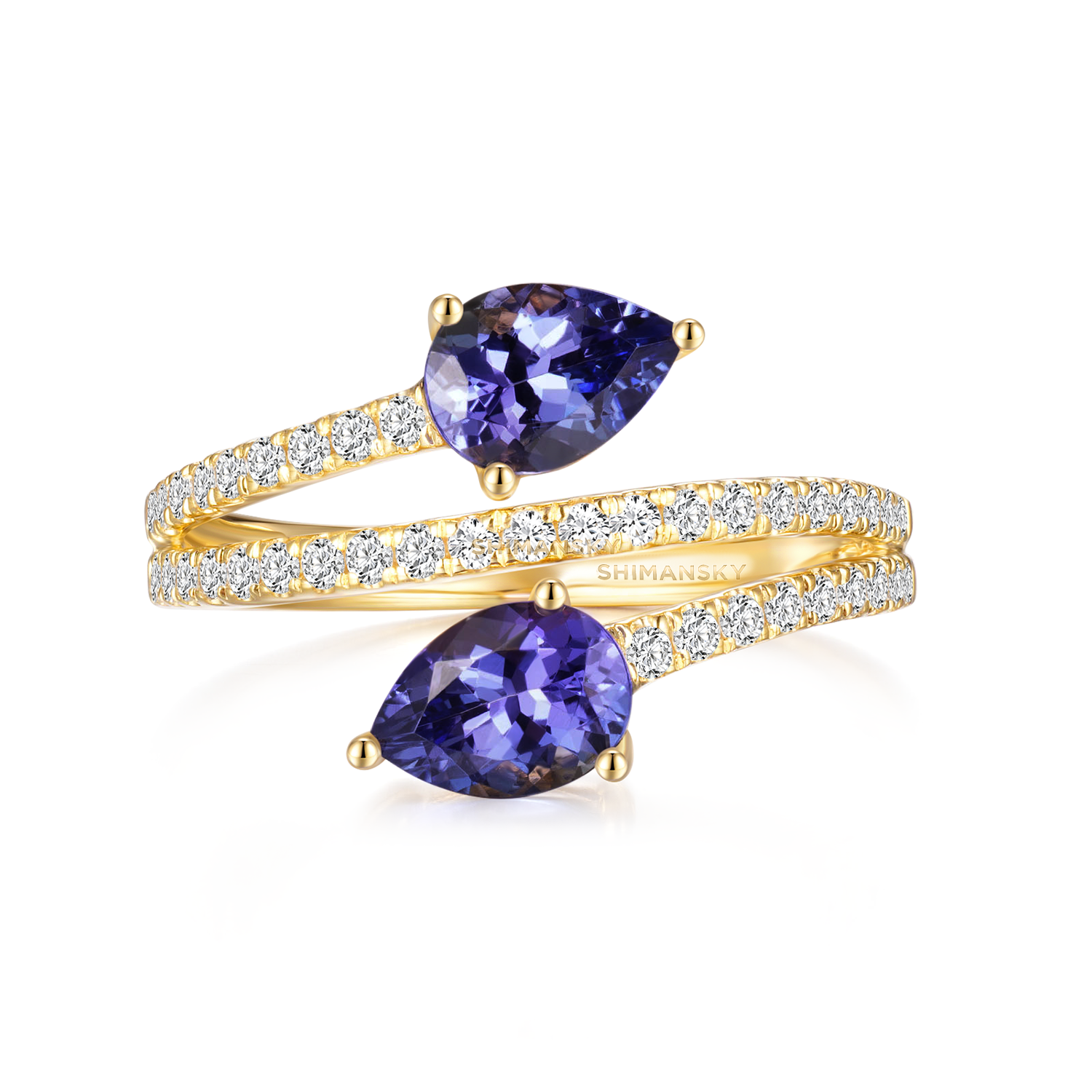 Tanzanite Microset Overlap Ring - Shimansky Jewelry