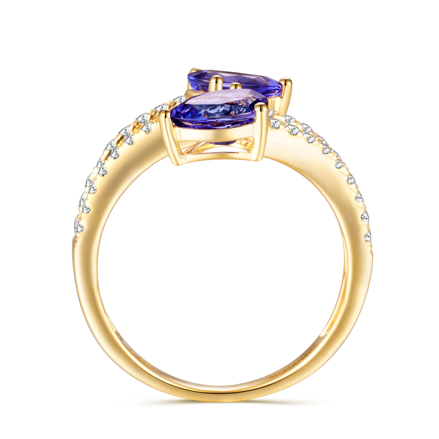 Tanzanite Microset Overlap Ring - Shimansky Jewelry