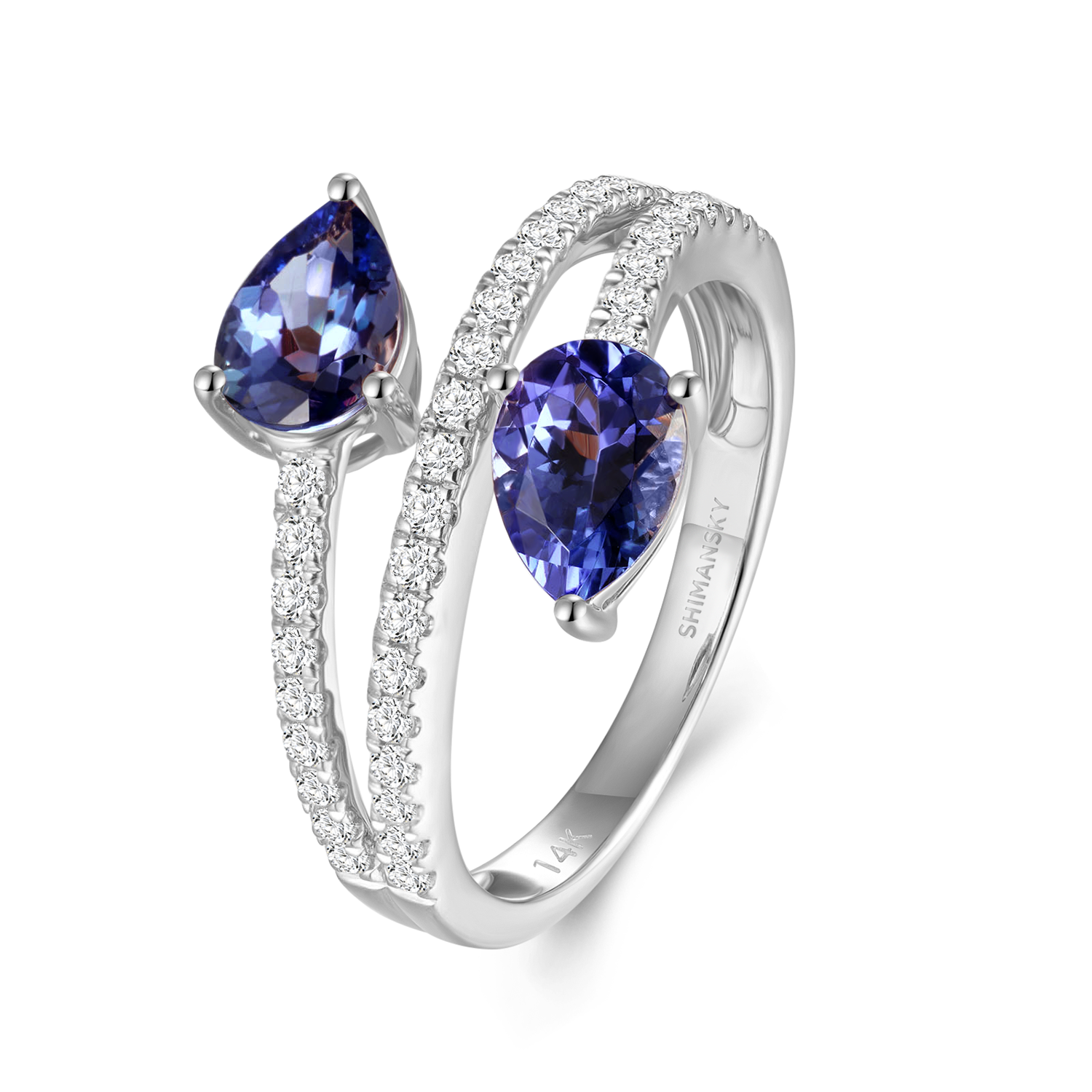 Tanzanite Microset Overlap Ring - Shimansky Jewelry